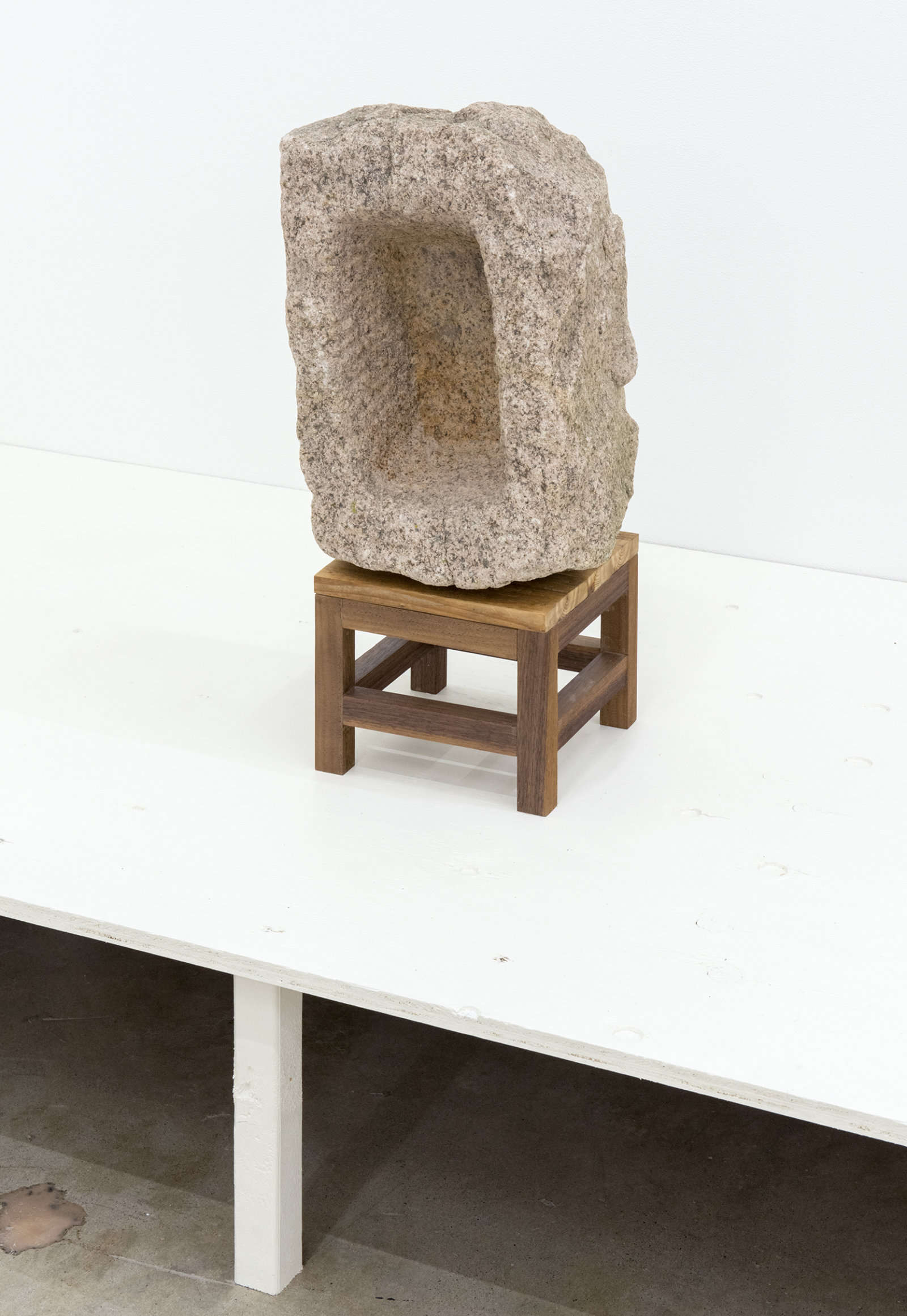 Ashes Withyman, Antique Stone 03, 2013, hand carved antique granite, wood, 21 x 11 x 8 in. (53 x 27 x 20 cm)