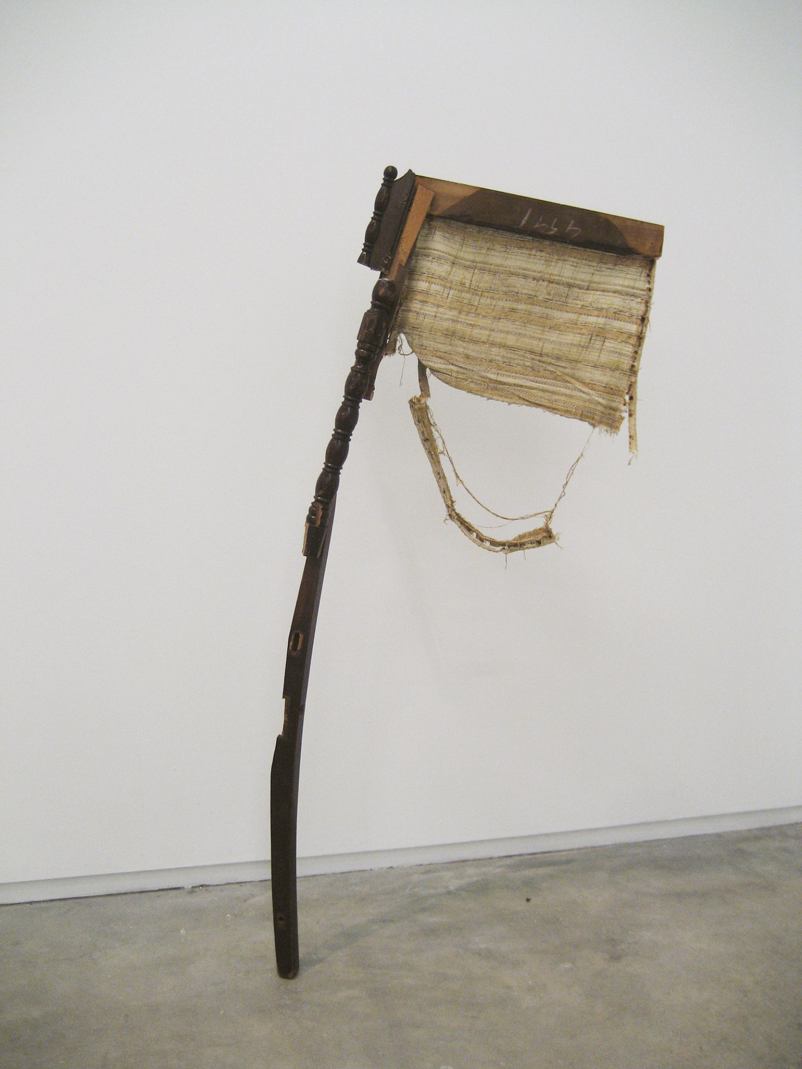 Ashes Withyman, Chair Flag, 2009, found chair, 51 x 17 x 3 in. (130 x 44 x 6 cm)