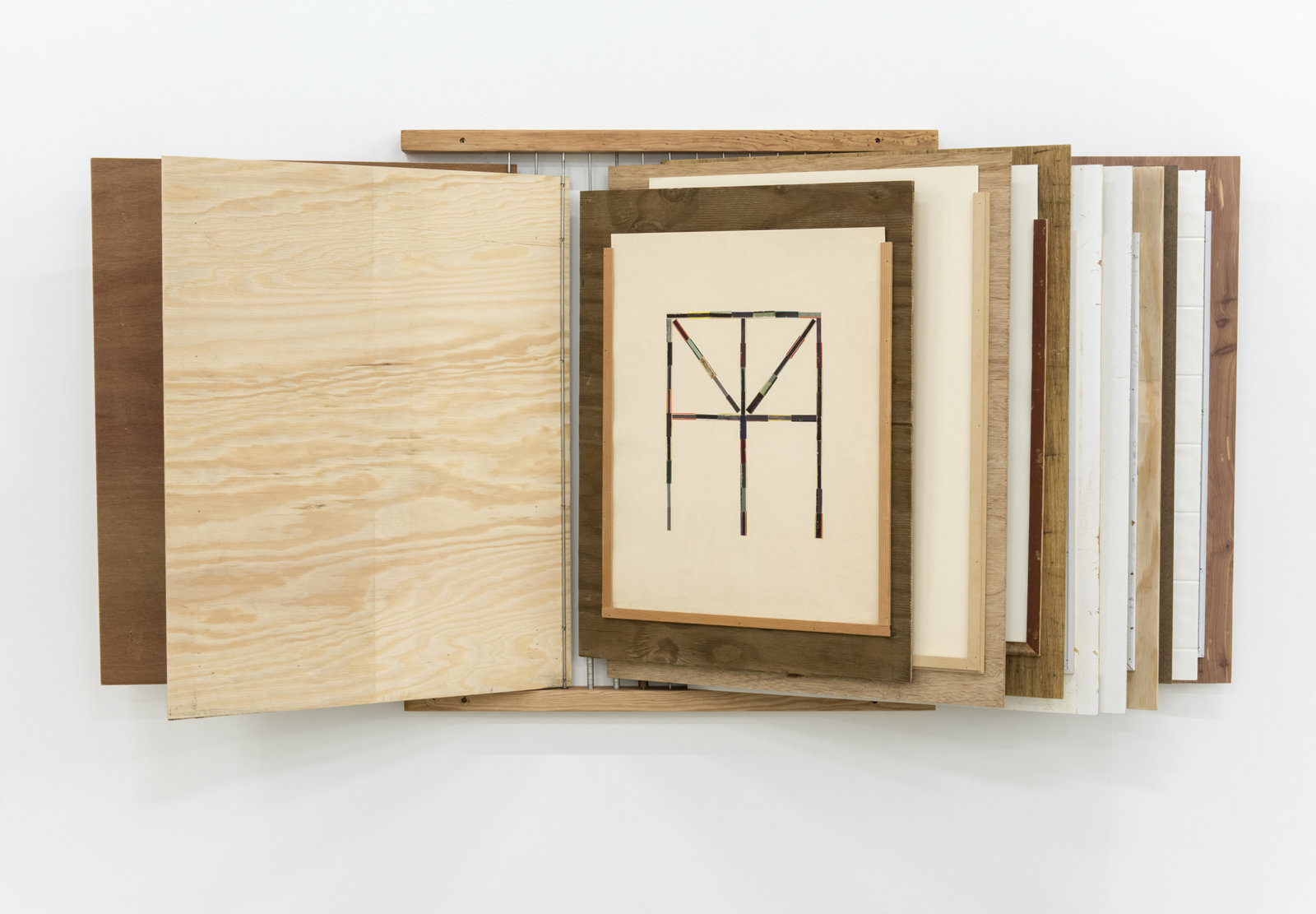 Ashes Withyman, Household, Temple, Yard, 2013, match strike pads on paper, 31 x 23 in. (78 x 59 cm)