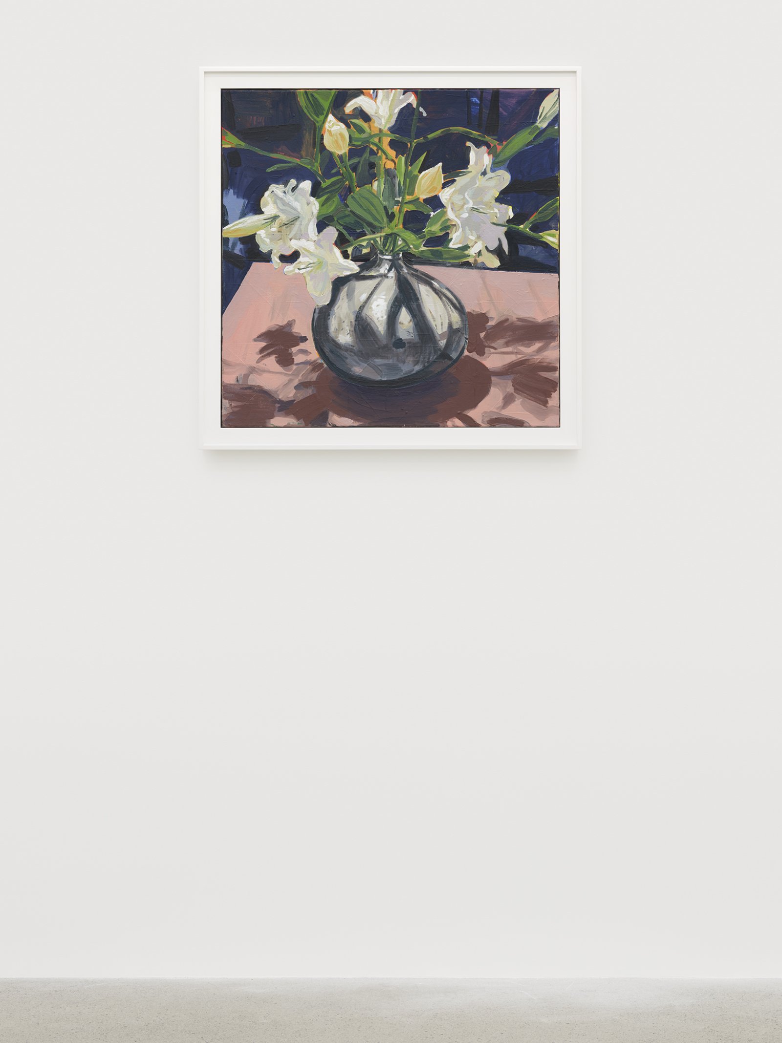 Damian Moppett, Lilies (Pink), 2020, oil on canvas, 34 x 34 in. (86 x 86 cm) by Damian Moppett