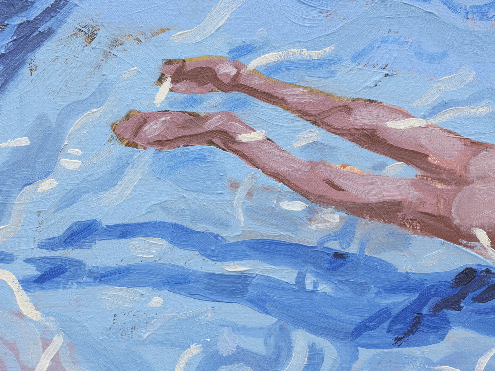 ​​Damian Moppett, Untitled (Blue Pool) (detail), 2020, oil on canvas, 20 x 25 in. (51 x 64 cm)​ by Damian Moppett