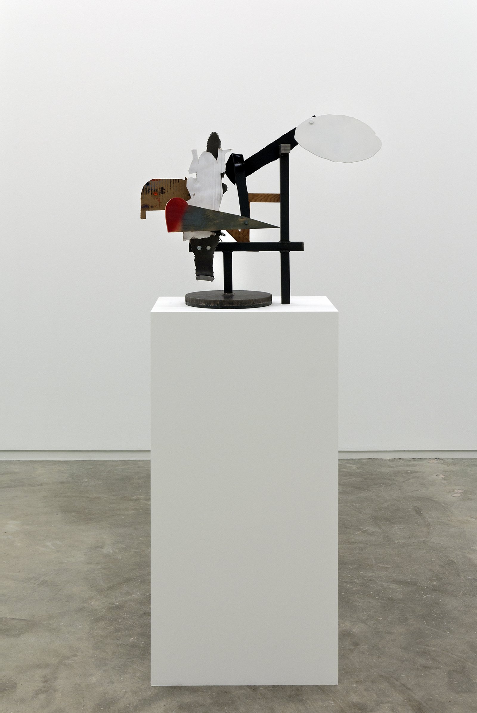 Damian Moppett, Untitled, 2010, steel, wood, cardboard, clamps, 22 x 29 x 8 in. (55 x 72 x 20 cm) by Damian Moppett