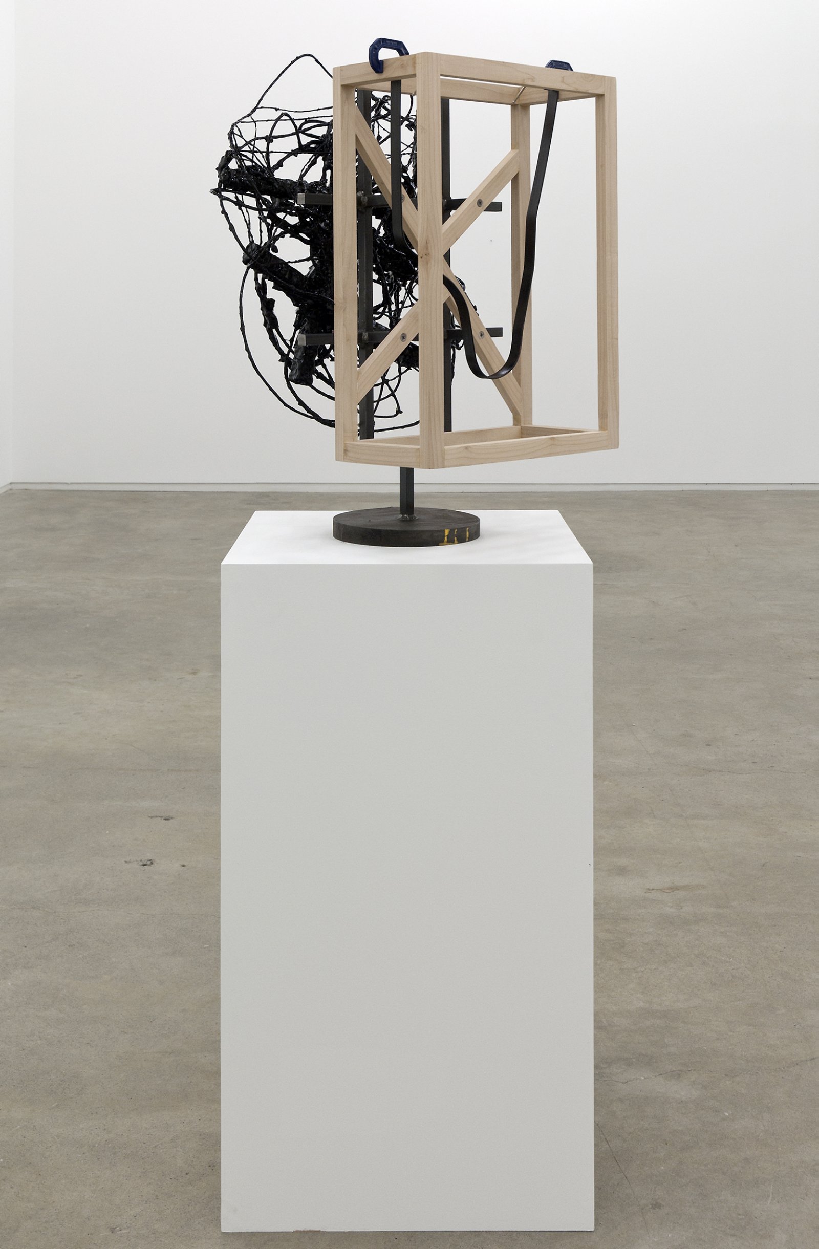 Damian Moppett, Untitled, 2010, steel, wood, wire, plaster, enamel, clamps, 27 x 18 x 18 in. (69 x 46 x 44 cm) by Damian Moppett