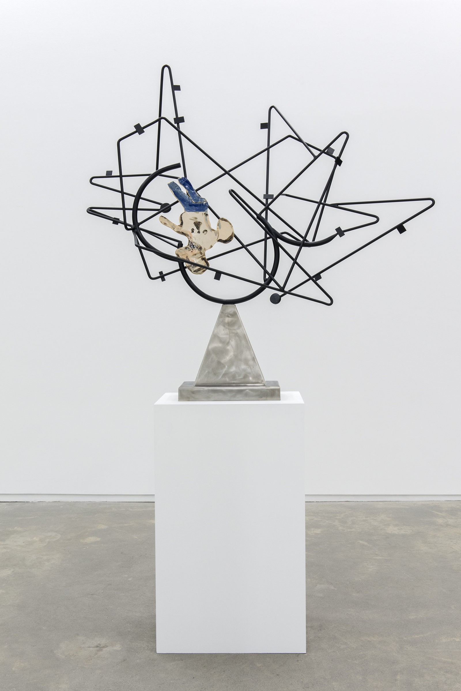 Damian Moppett, Bells of Hell / Star Cage, 2013, steel, stoneware, wood, 84 x 50 x 20  (214 x 127 x 51 cm)
