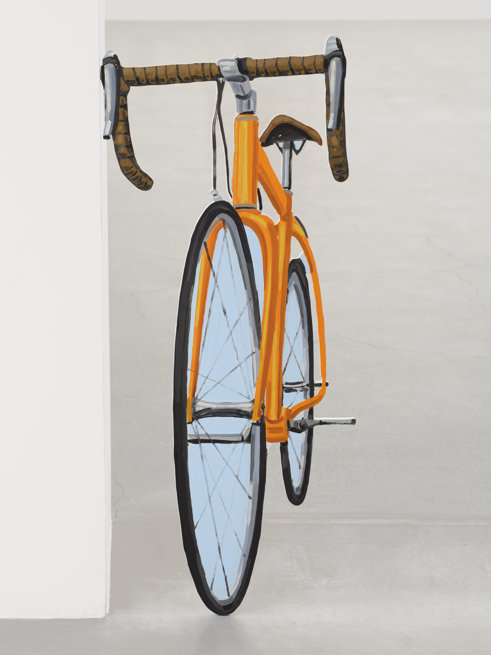 Damian Moppett, Bike, 2023, oil and enamel on aluminum, 44 x 19 in. (111 x 48 cm)
