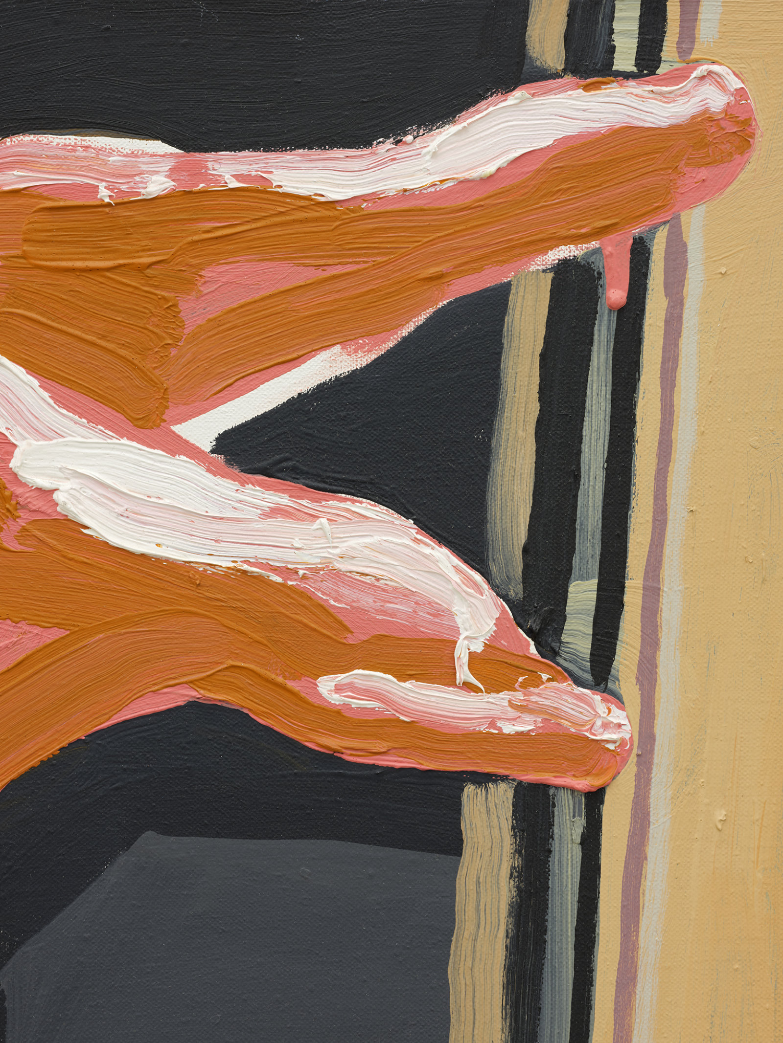 Damian Moppett, Figure Study for Acrobat in Bedroom (detail), 2008, oil on linen, 30 x 24 in. (76 x 61 cm)