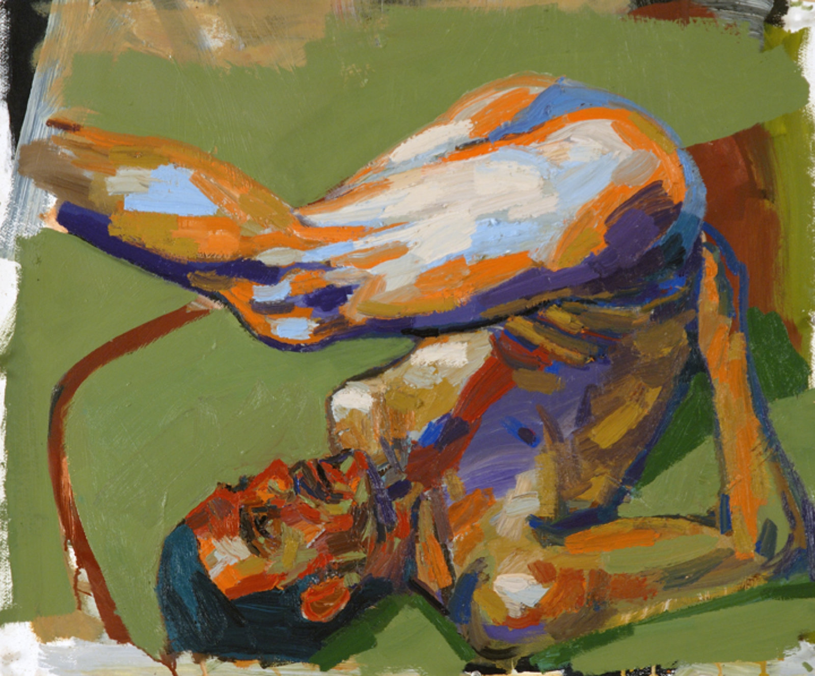 Damian Moppett, Figure Study for Acrobat, 2006, oil on paper, 28 x 33 in. (70 x 84 cm)