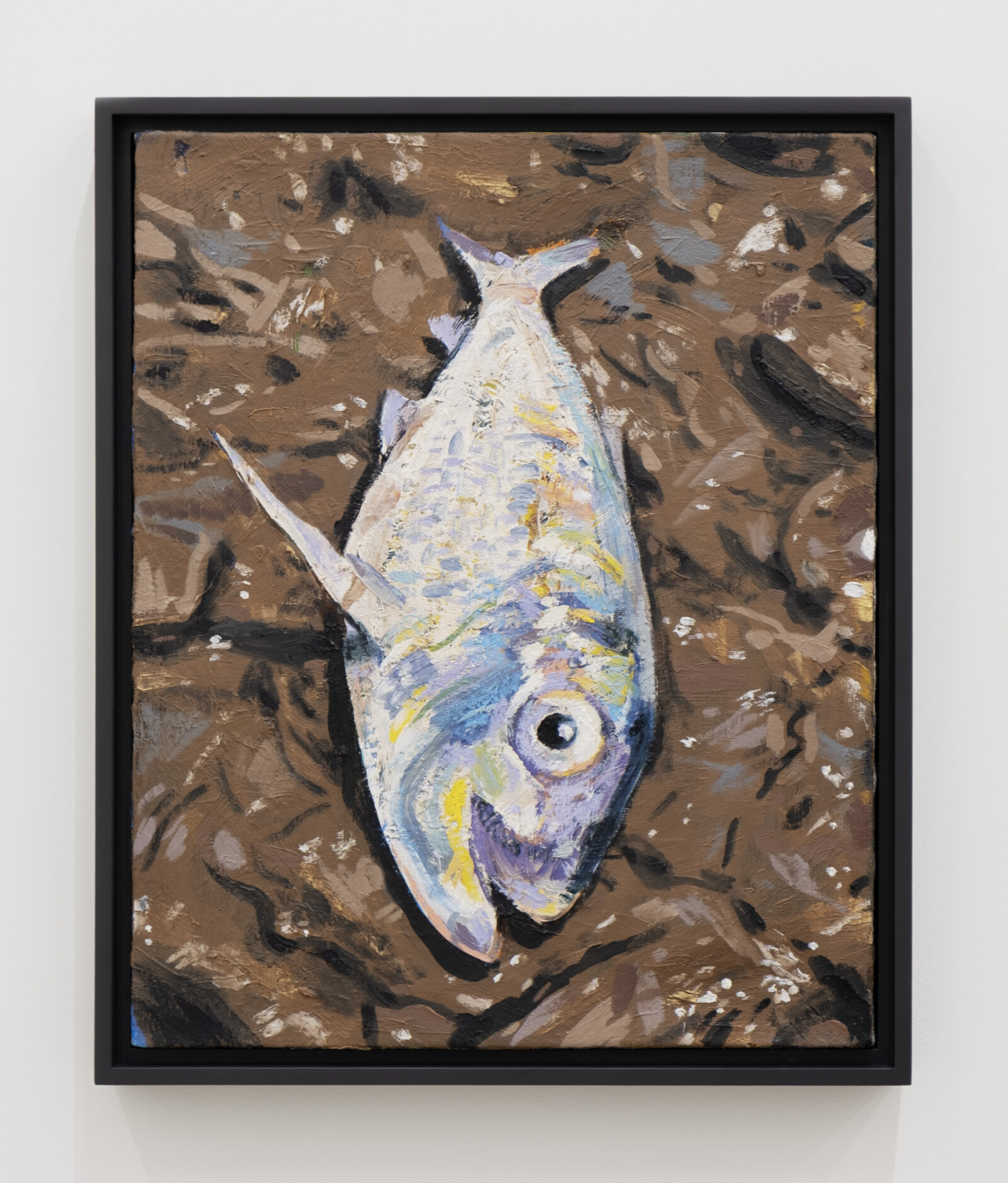 Damian Moppett, Fish #5, 2025, oil on linen, 23 x 19 in. (58 x 48 cm)
