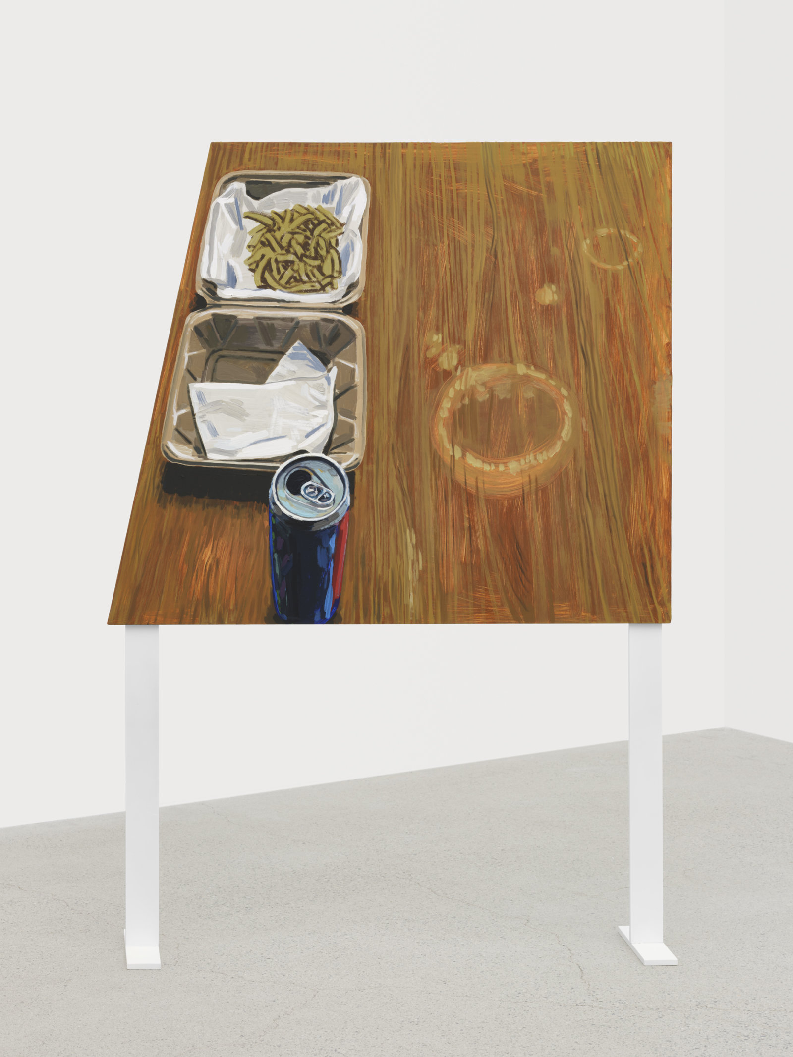 Damian Moppett, Fries and Beer, 2023, oil and enamel on aluminum, 50 x 34 in. (127 x 86 cm)