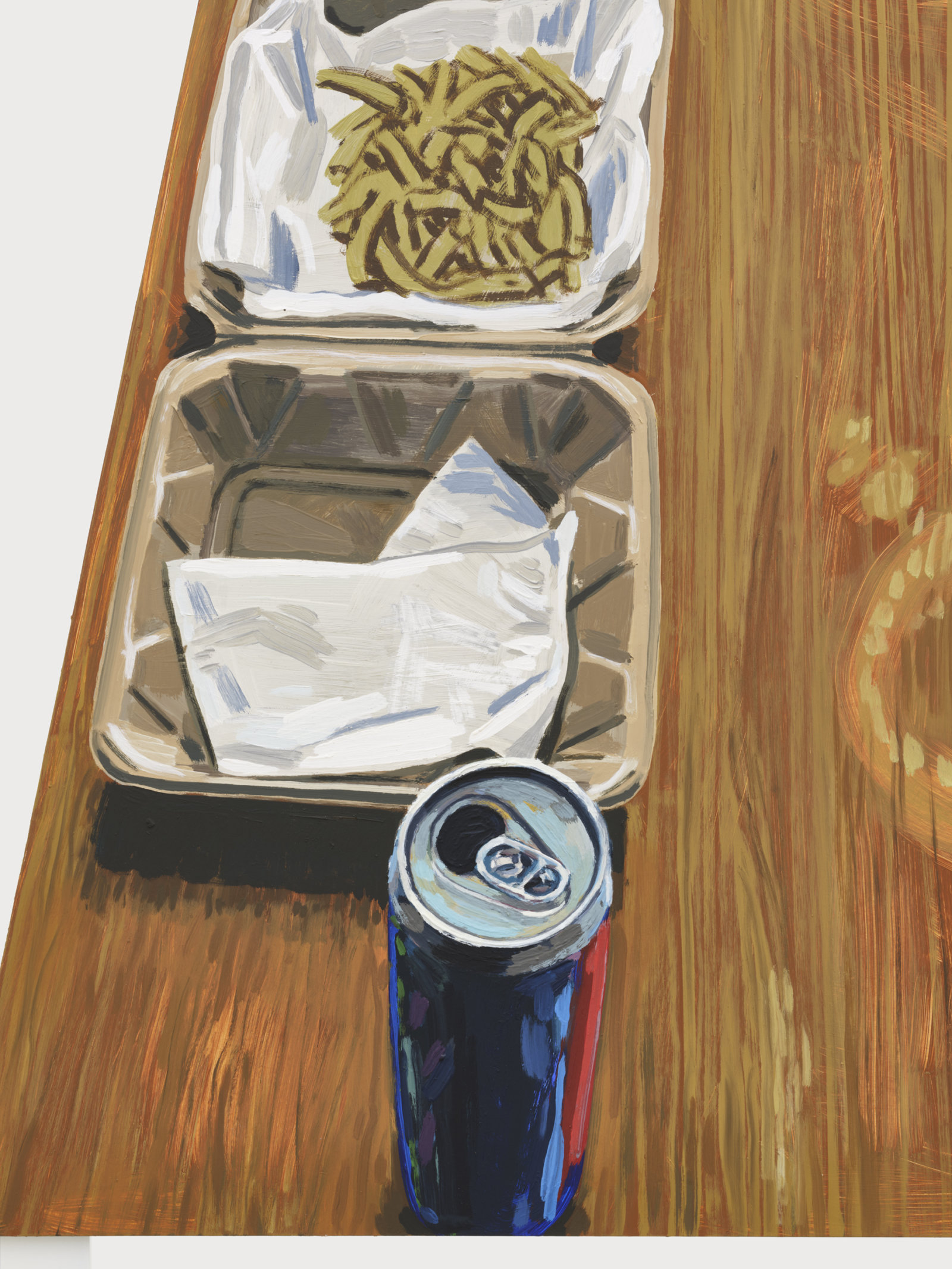 Damian Moppett, Fries and Beer (detail), 2023, oil and enamel on aluminum, 50 x 34 in. (127 x 86 cm)