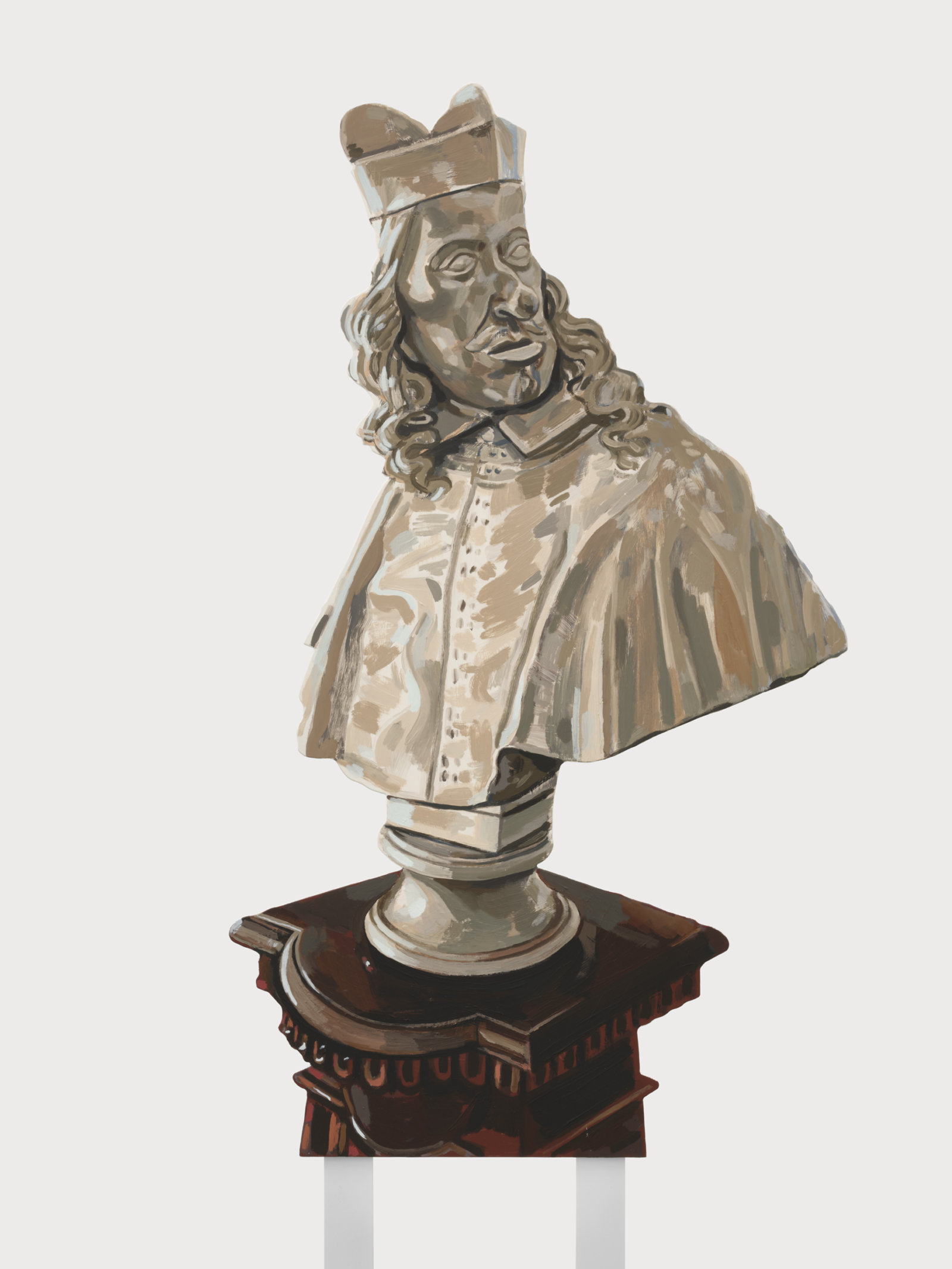 Damian Moppett, Leopoldo de’ Medici (detail), 2023, oil and enamel on aluminum, 70 x 25 in. (177 x 64 cm)