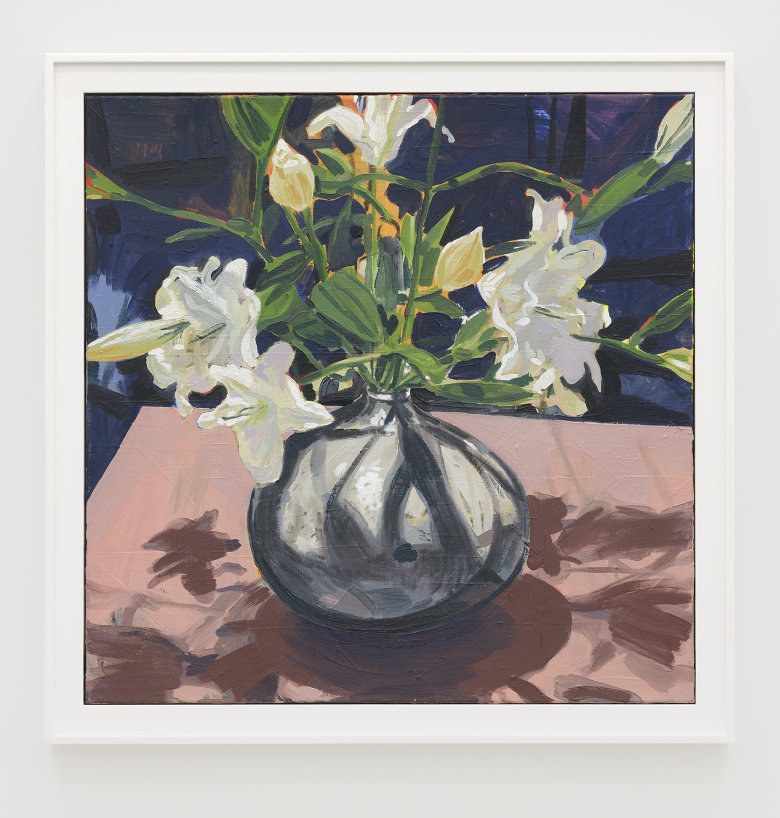 Damian Moppett, Lilies (Pink), 2020, oil on canvas, 34 x 34 in. (86 x 86 cm)