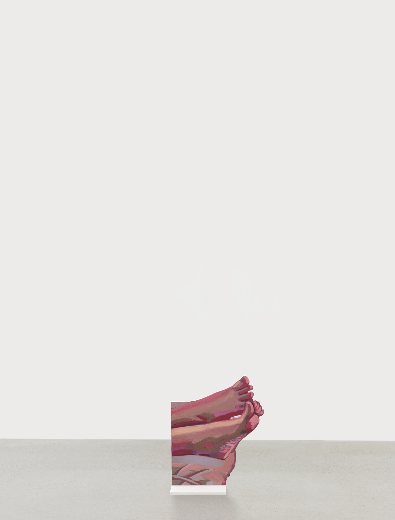 Damian Moppett, Pink Feet, 2023, oil and enamel on aluminum, 13 x 10 in. (32 x 26 cm)