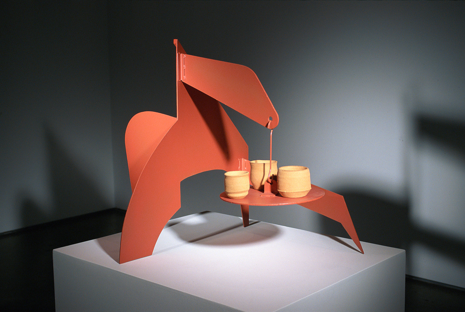 Damian Moppett, Untitled (Stabile A), 2005, steel, paint, wire, stoneware, 32 x 28 x 36 in. (81 x 71 x 91 cm)