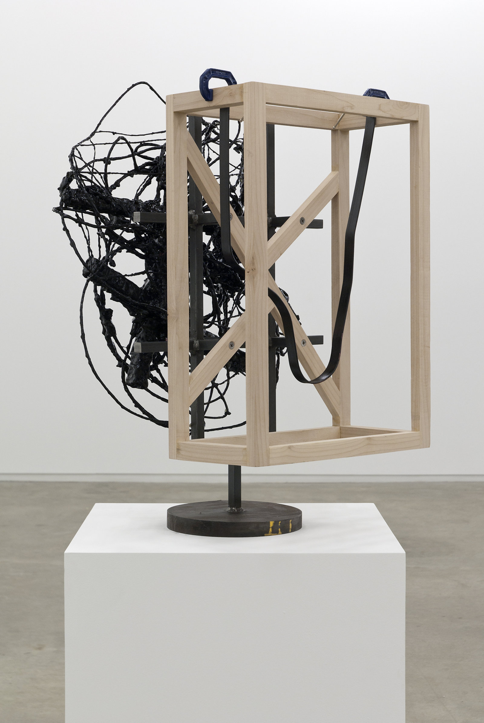 Damian Moppett, Untitled (detail), 2010, steel, wood, wire, plaster, enamel, clamps, 27 x 18 x 18 in. (69 x 46 x 44 cm)