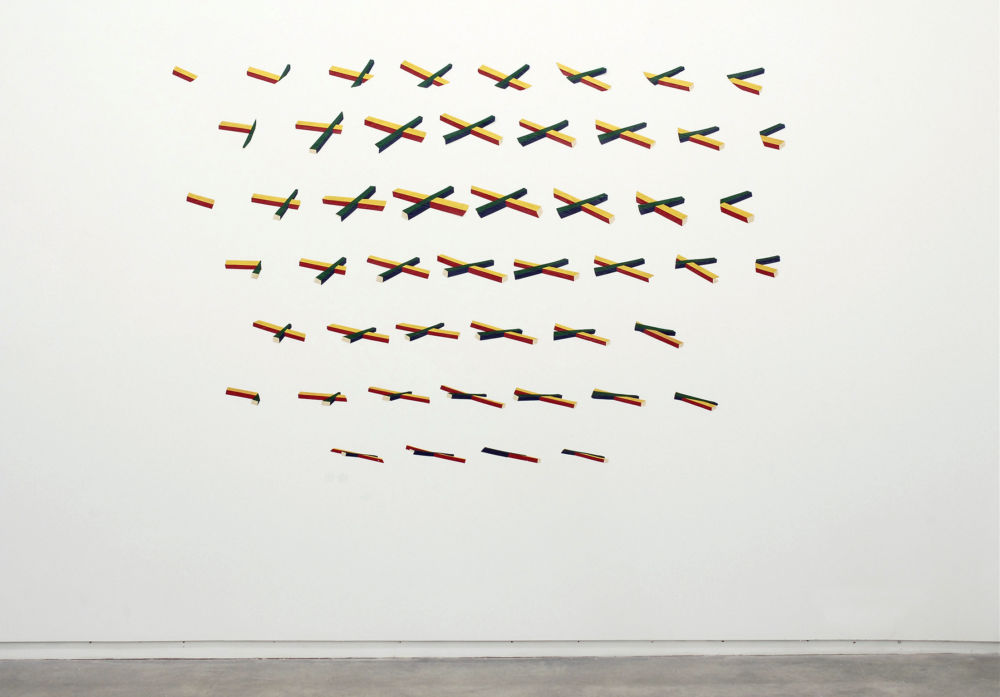 Jerry Pethick, Intersection, 1970–1972, 49 tape images, 58 x 88 in. (147 x 224 cm)  ​ by 