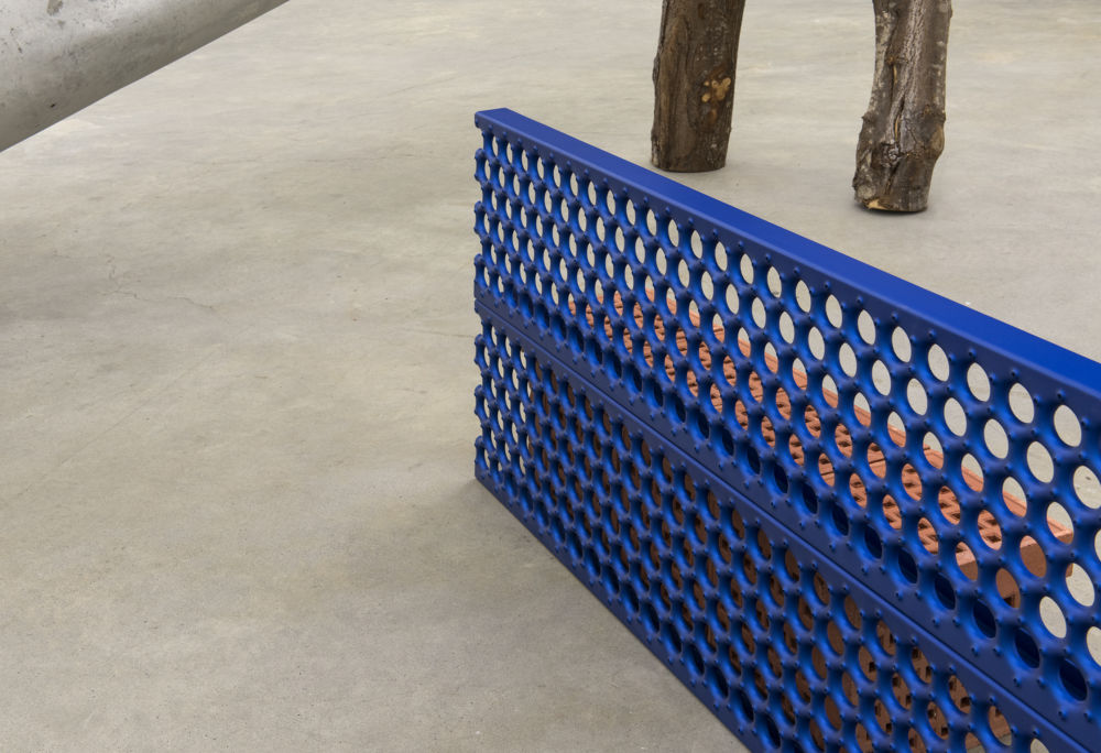 ​Jerry Pethick, ​Trough​ (detail), 2001, wood, plastic, clay, anodized aluminum, sandblasted aluminum​, 70 x 134 x 120 in. (178 x 340 x 305 cm)​​ by 
