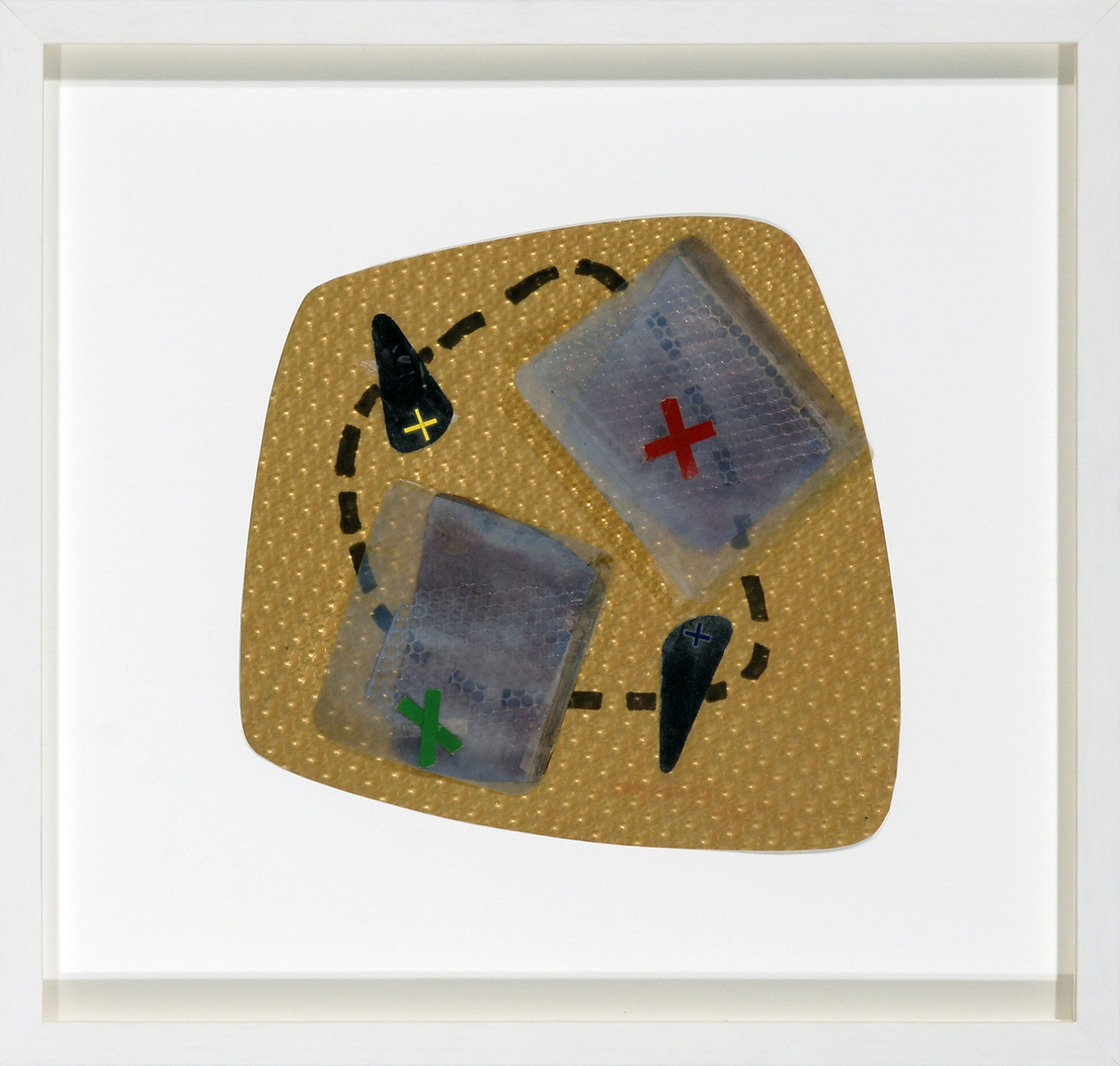 Jerry Pethick, Beginning Rolux, 1966, rubber, tile, tape, rolux, 19 x 18 in. (47 x 45 cm)