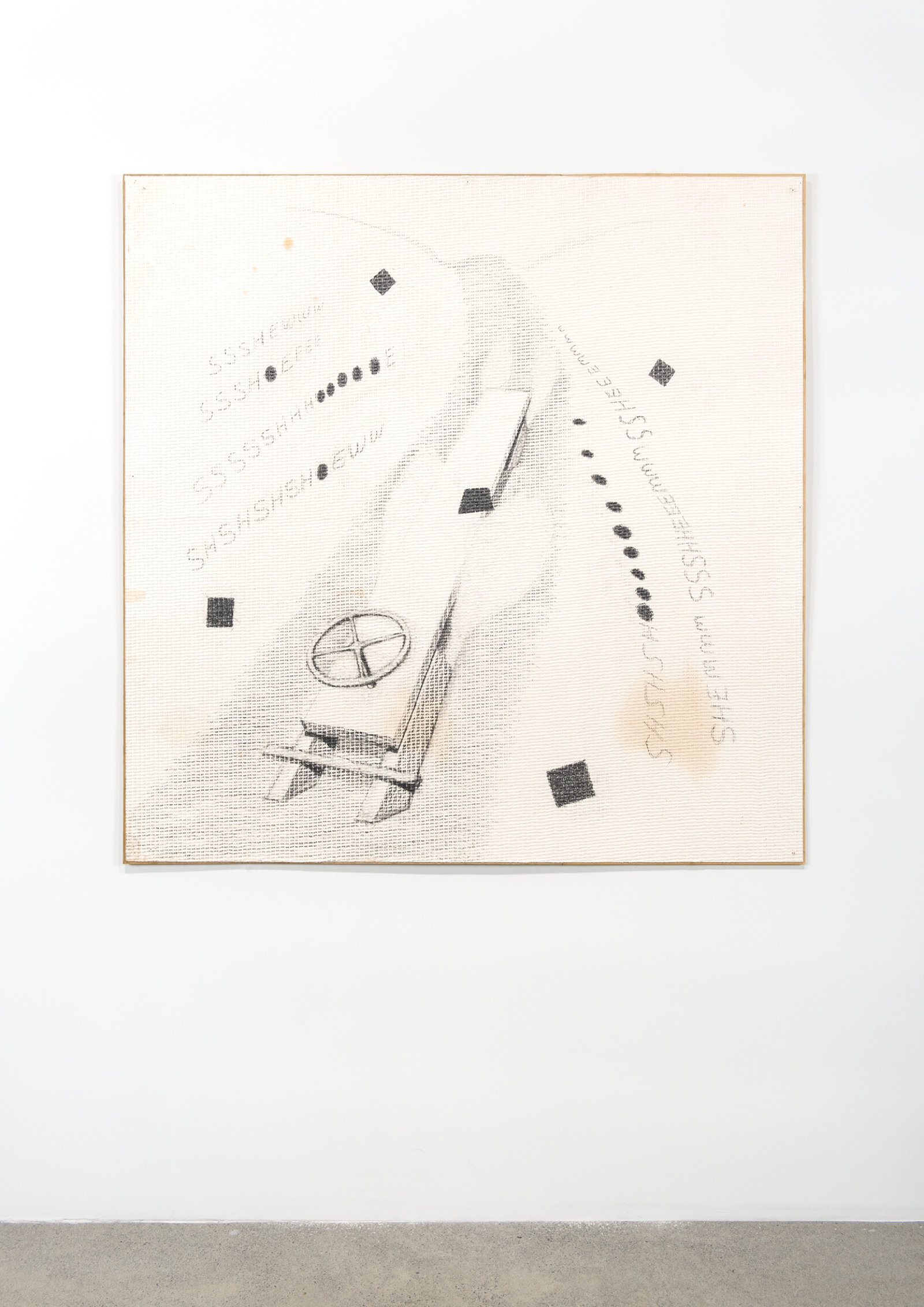 Jerry Pethick, Bob Sled, 1989, charcoal on paper, 57 x 58 in. (144 x 142 cm)
