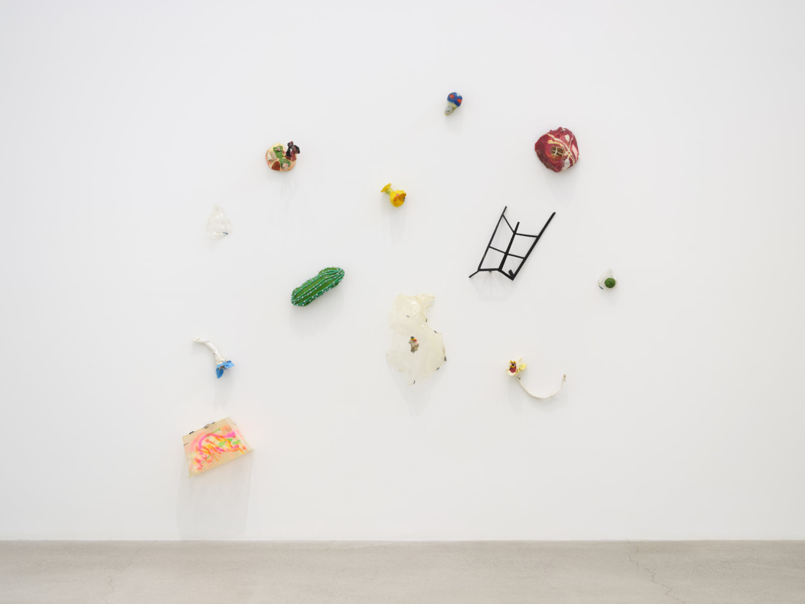 Jerry Pethick, Desert Flowers, Cactus and Skylight (exploded sculpture), 1965, mixed plastics, paint, 82 x 92 3/8 x 7 1/8 in. (208 x 235 x 18 cm)