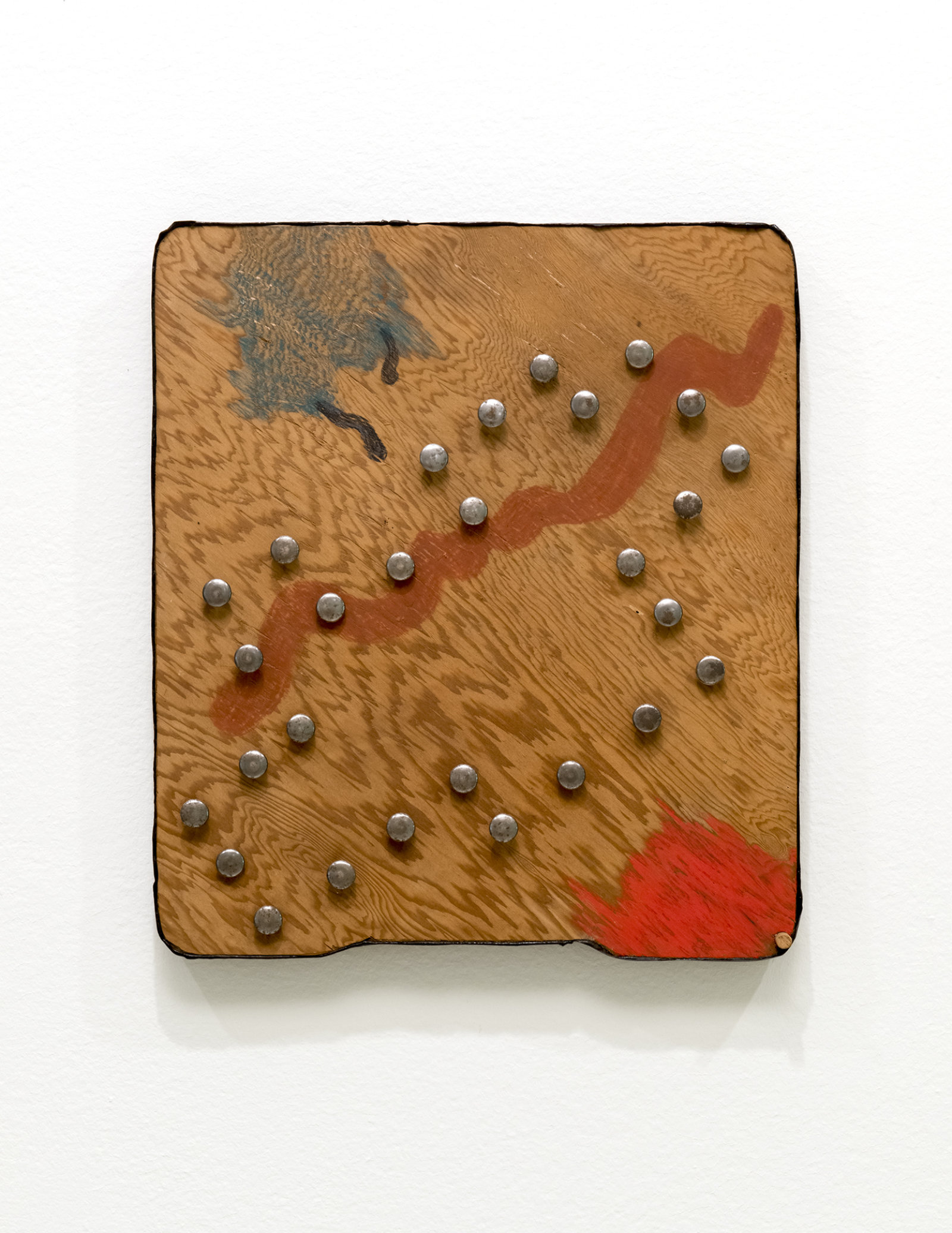 Jerry Pethick, Digital Shadow, 1993, wood, metal, paint, silicone, crayon, 18 x 16 x 1 in. (46 x 41 x 4 cm)