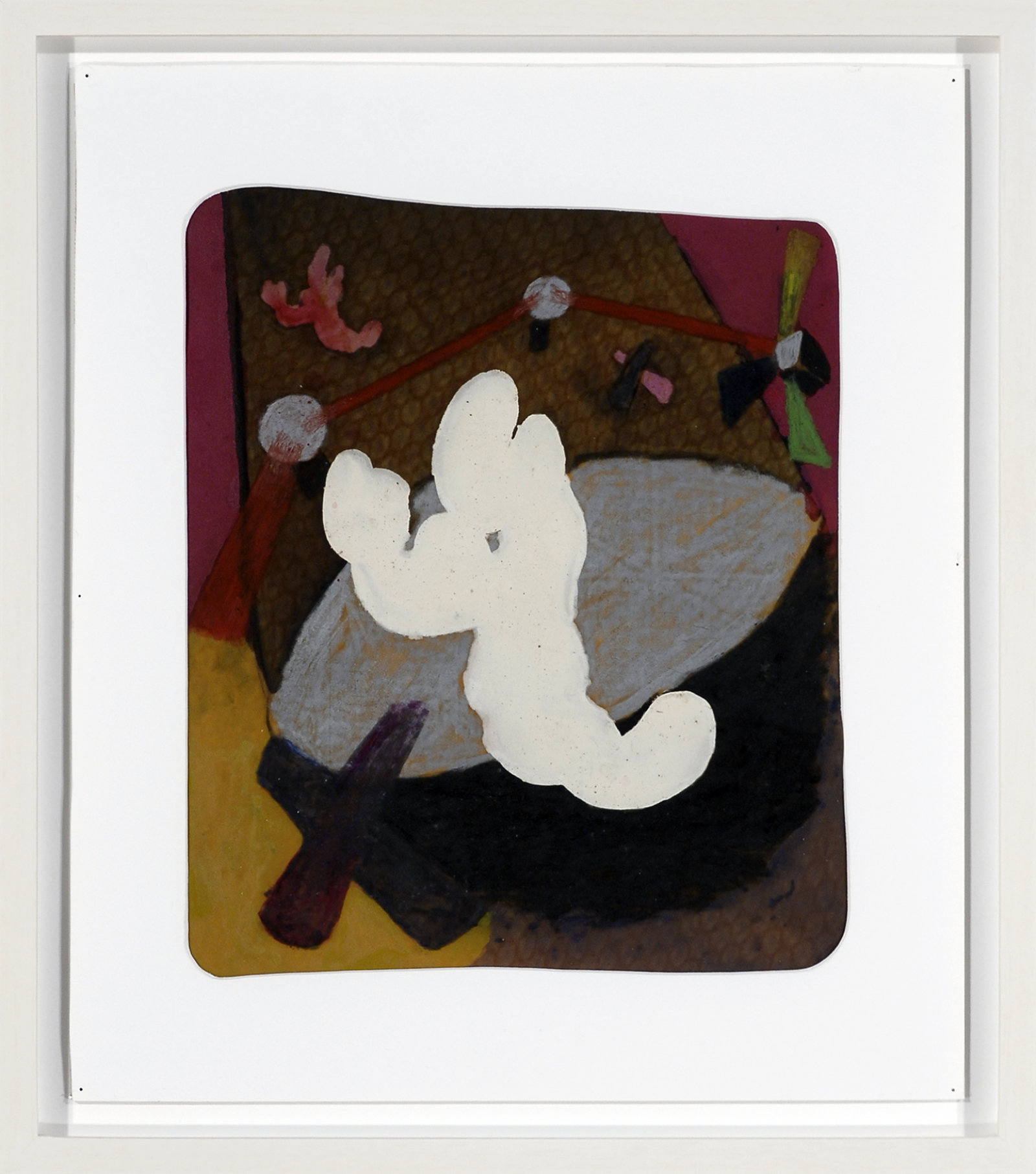 Jerry Pethick, Prawn Man, 1968, paint, pastel, rolux, 23 x 20 in. (57 x 51 cm)
