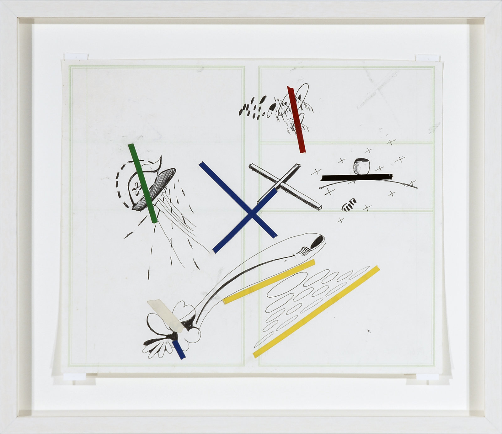 Jerry Pethick, Quadrant Reverse, Four Time, Pictures, 1972, paper, tape, ink, 19 x 22 in. (48 x 56 cm)