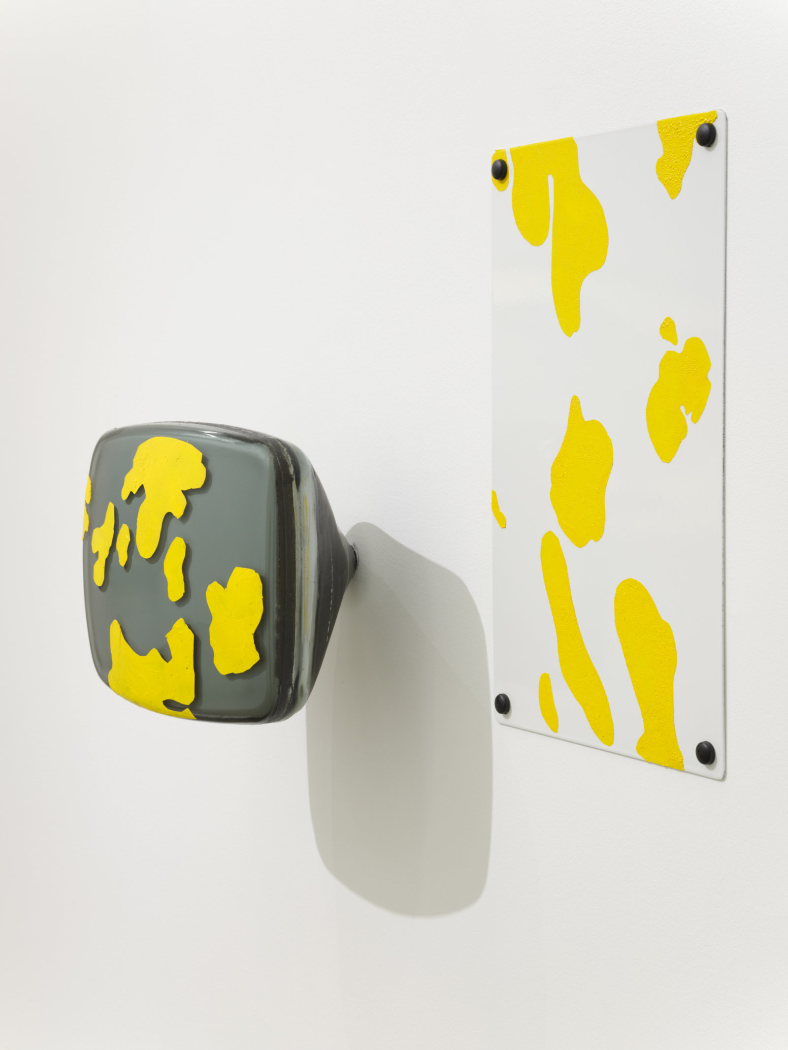 Jerry Pethick, Through the Trees (Walnut), 1994–1995, enamelled steel, silicone, TV tube, aluminum, steel nails, 18 x 27 x 28 in. (46 x 69 x 71 cm)