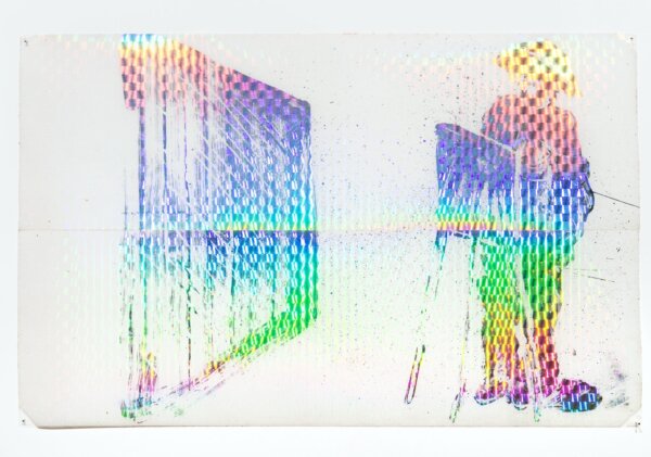 ​Jerry Pethick, Painter Facing the Window (Pissaro), 1980, Etched diffraction grading and silicone, 12 x 19 in. (30 x 48 cm)