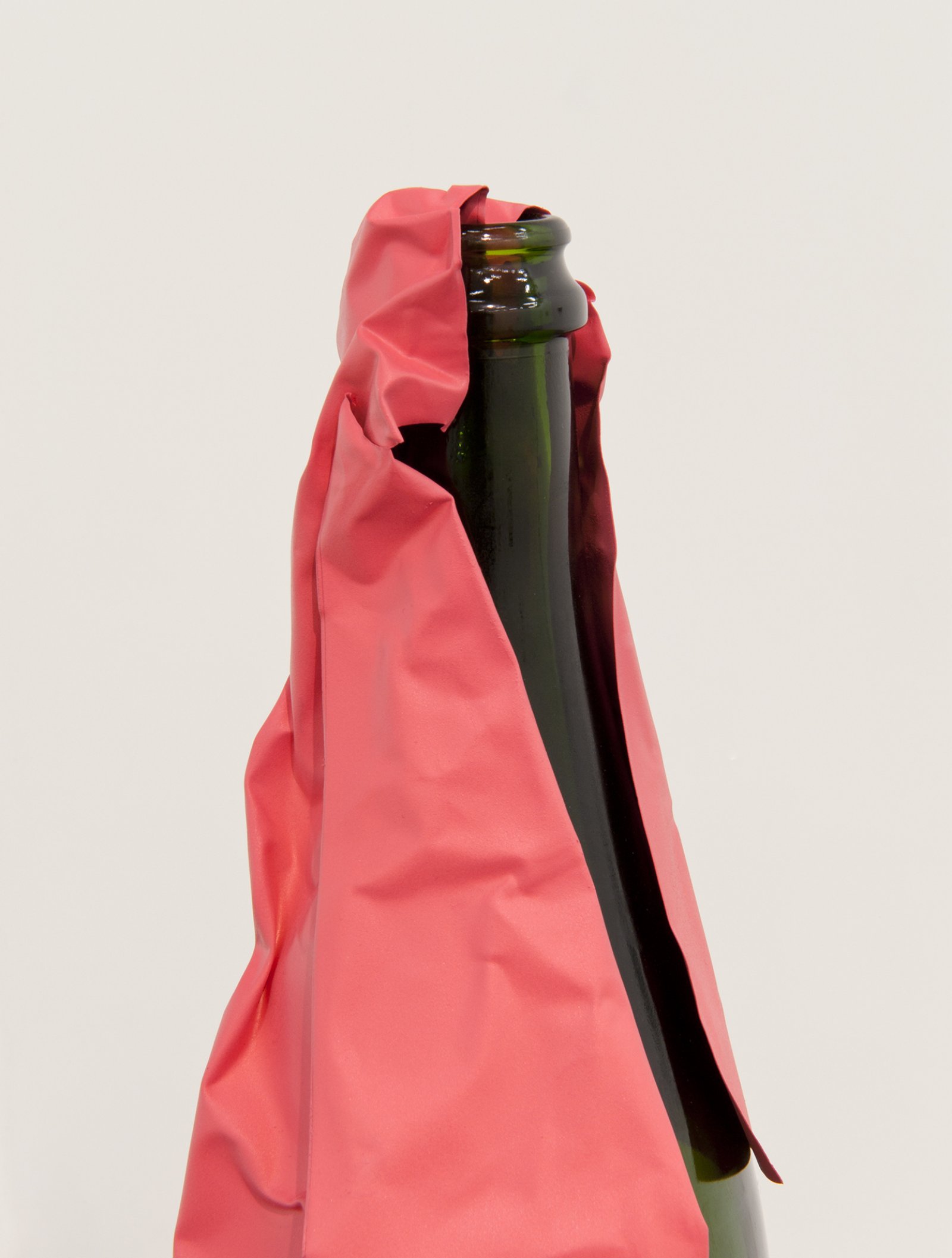 ​Judy Radul, Object Analysis Spectator Poem (Bottle) (detail), 2012, painted copper, green glass bottle, colour photograph, bottle: 13 x 4 x 4 in. (32 x 9 x 9 cm), photo: 8 x 11 x 5 in. (20 x 28 x 13 cm)   by Judy Radul
