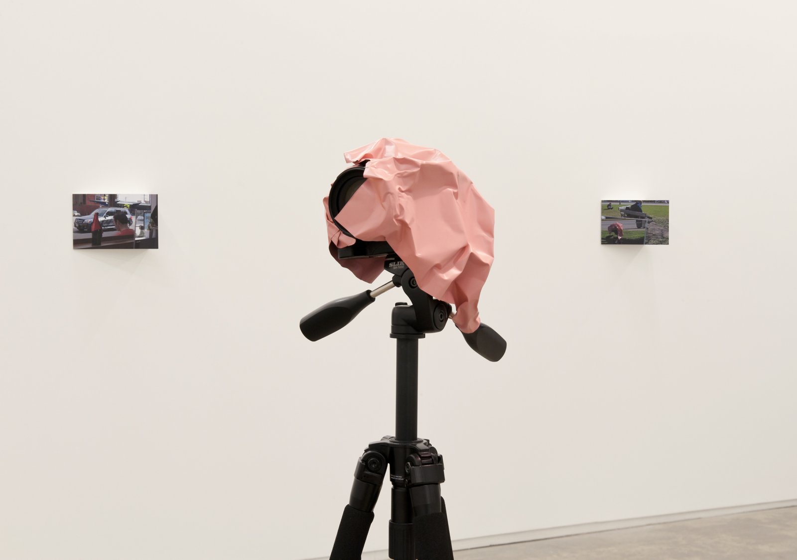 Judy Radul, Object Analysis Spectator Poem (Camera) (detail), 2012, painted copper, camera, tripod, colour photograph, camera: 57 x 26 x 23 in. (145 x 65 x 58 cm), photograph: 8 x 10 x 7 in. (20 x 25 x 18 cm) by Judy Radul