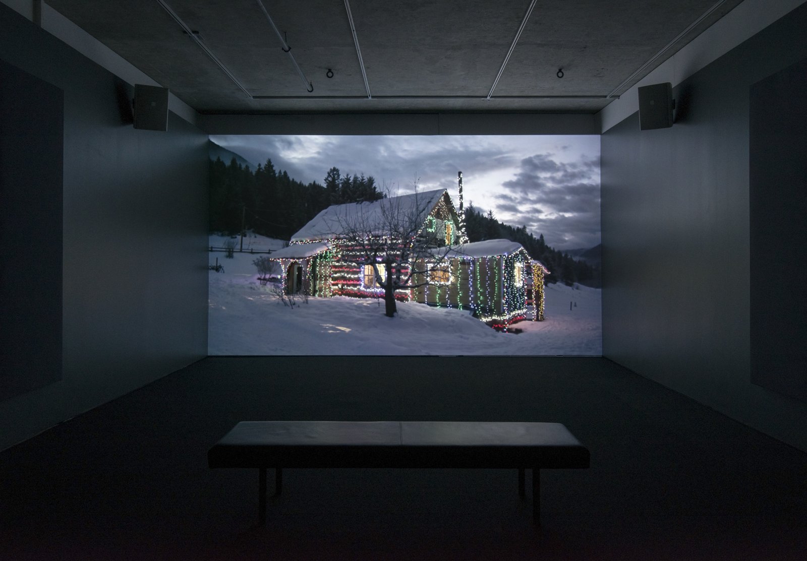 Kevin Schmidt, EDM House, 2014, HD video, 16 minutes, 54 seconds. Installation view, Contemporary Art Gallery, Vancouver, 2014