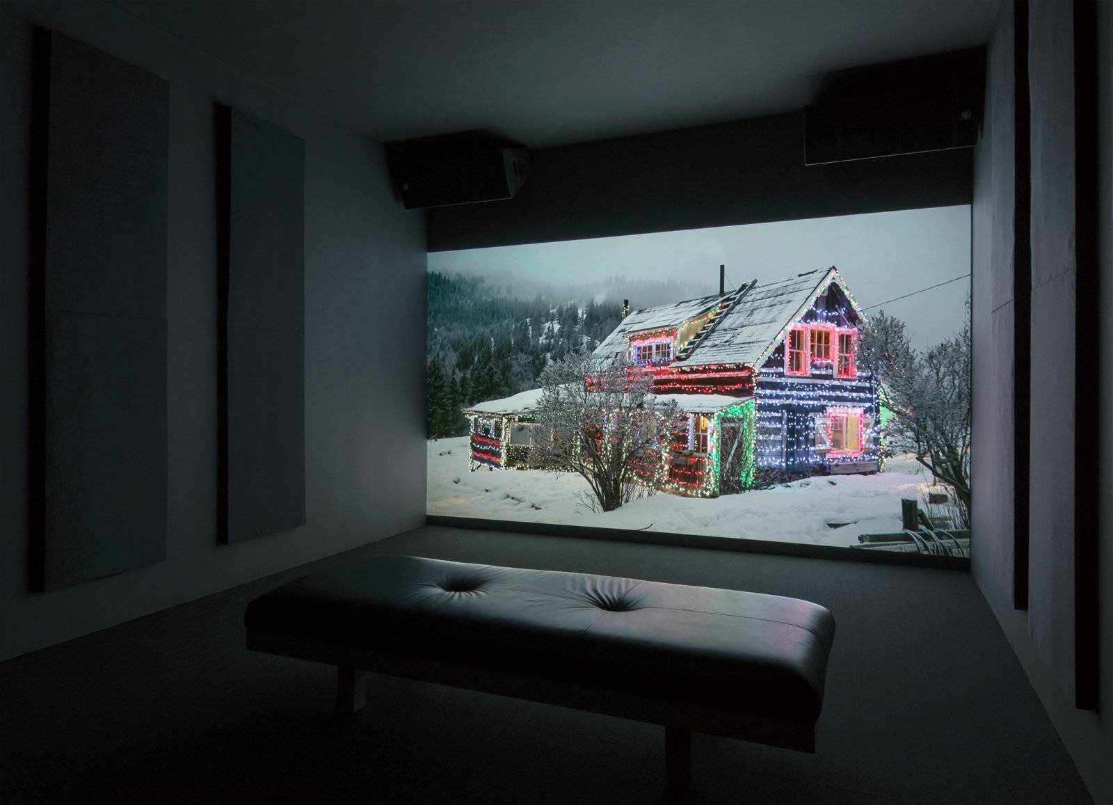 Kevin Schmidt, EDM House, 2014, HD video, 16 minutes, 54 seconds. Installation view, The Commons, Kamloops Art Gallery, Kamloops, Canada, 2015