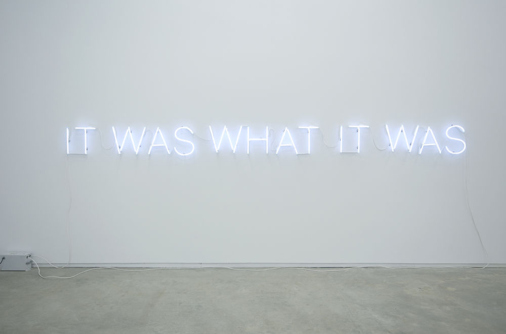 ​Ron Terada, It Is What It Is, It Was What It Was, 2008, 15mm white neon, 12 x 177 in. (31 x 450 cm) by 
