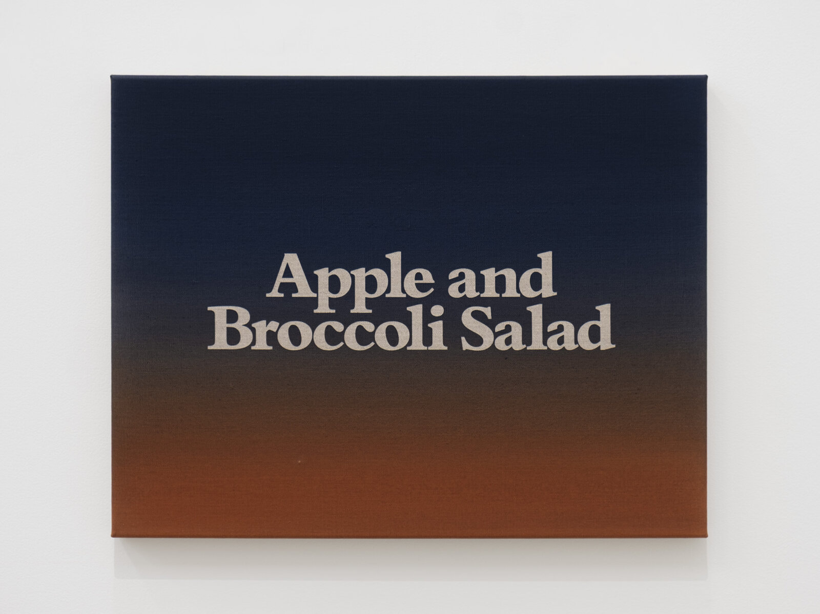 Ron Terada, Apple and Broccoli Salad, 2025, acrylic on linen, 14 x 18 in. (36 x 46 cm)