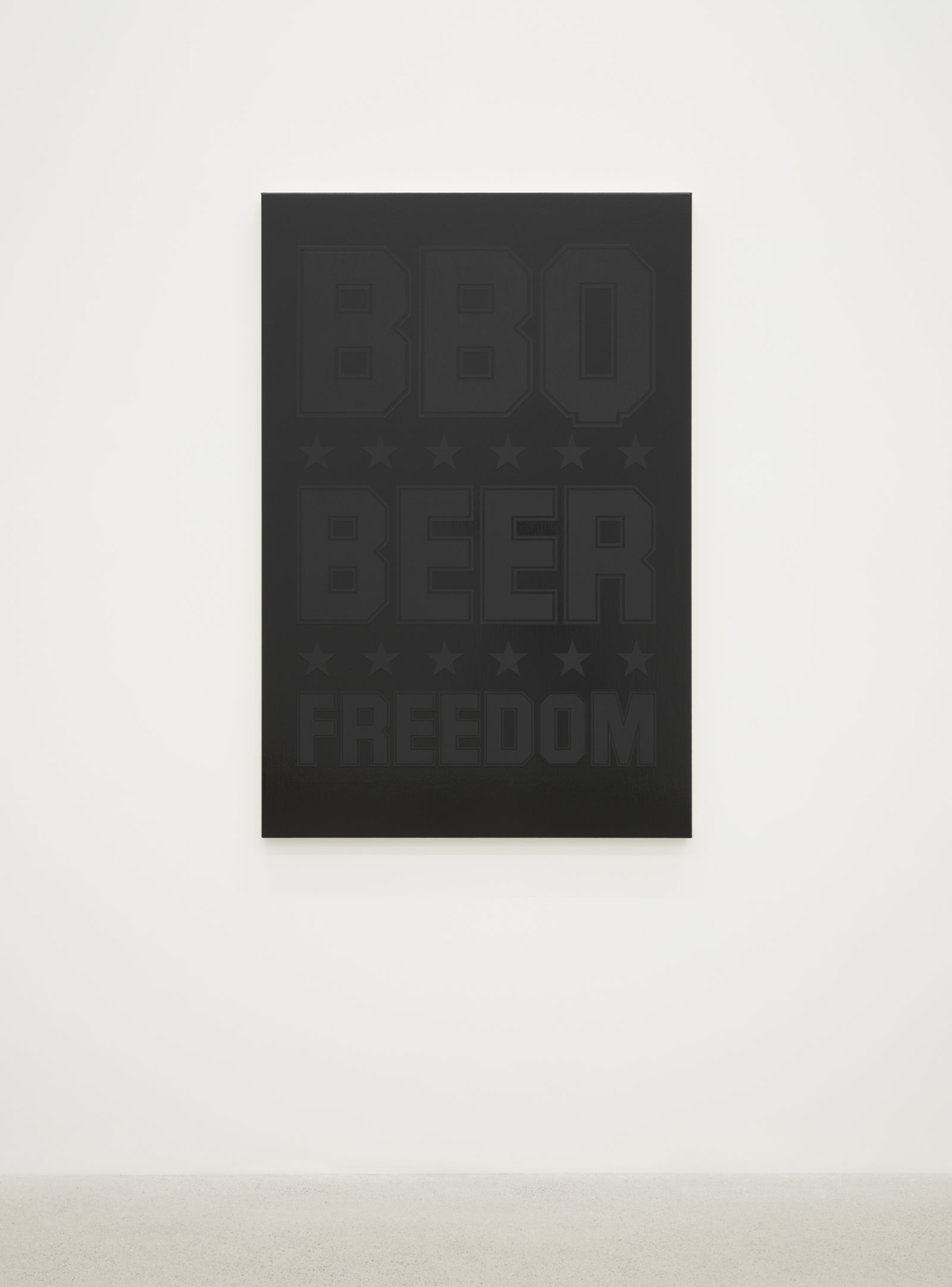 Ron Terada, BBQ Beer Freedom, 2023, acrylic on canvas, 54 x 36 in. (137 x 91 cm)
