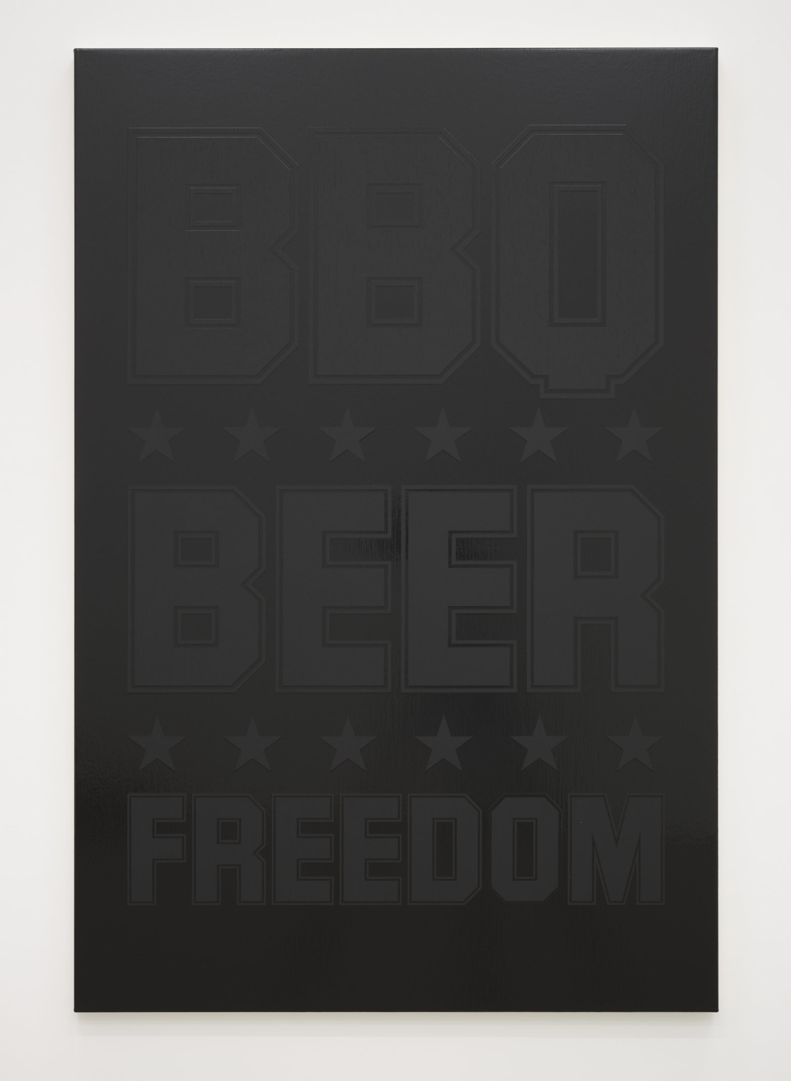 Ron Terada, BBQ Beer Freedom, 2023, acrylic on canvas, 54 x 36 in. (137 x 91 cm)