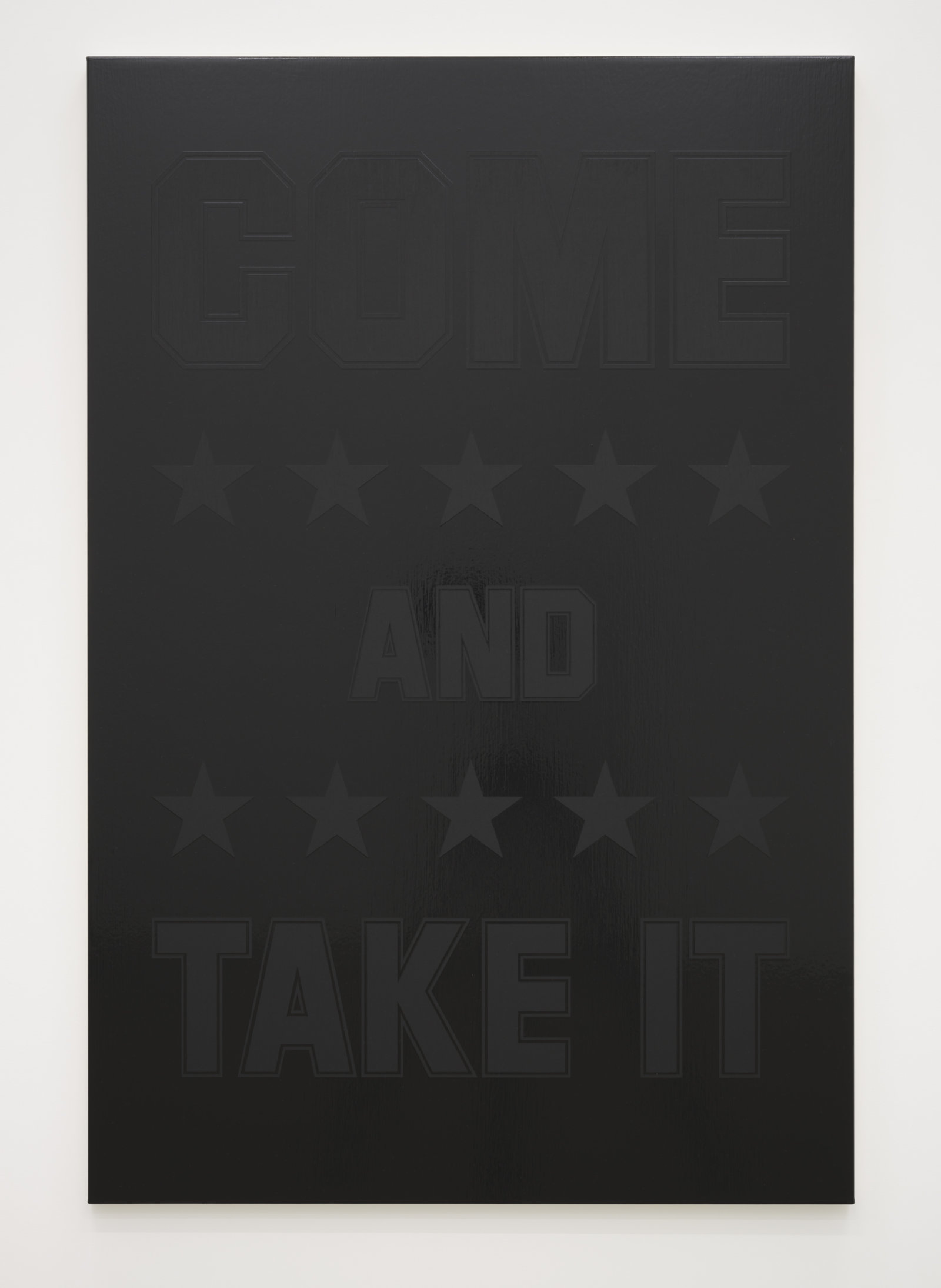 Ron Terada, Come And Take It, 2023, acrylic on canvas, 54 x 36 in. (137 x 91 cm)