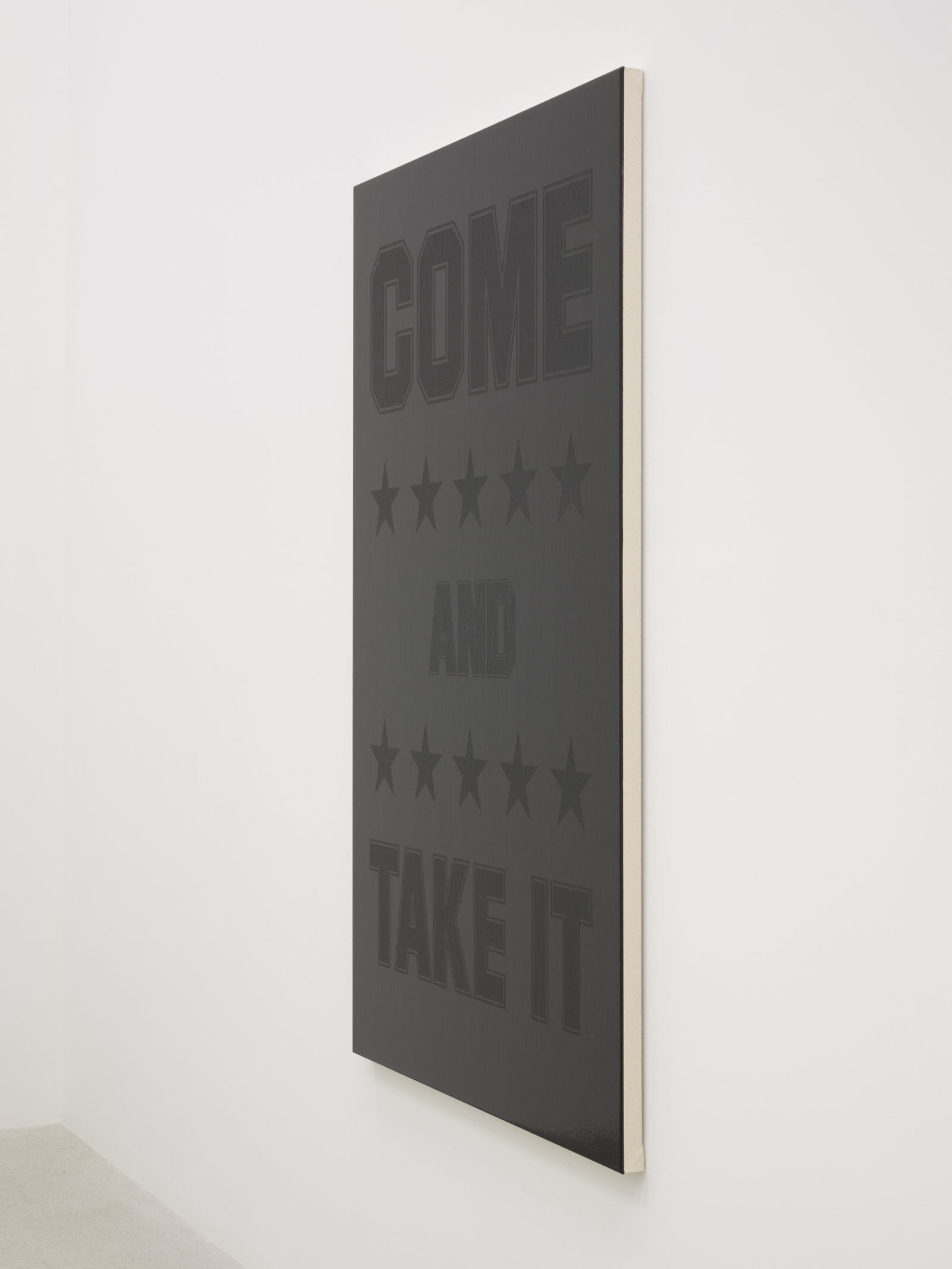 Ron Terada, Come And Take It, 2023, acrylic on canvas, 54 x 36 in. (137 x 91 cm)