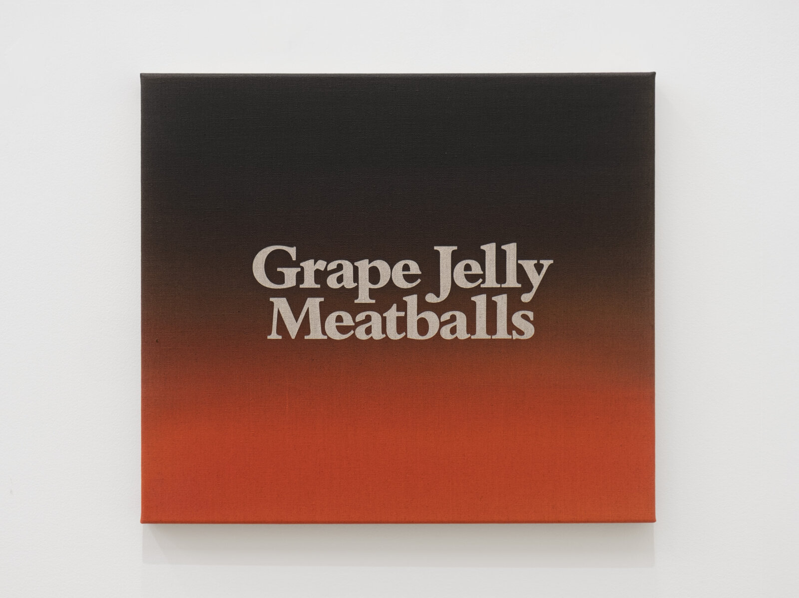 Ron Terada, Grape Jelly Meatballs, 2024, acrylic on linen, 14 x 16 in. (36 x 41 cm)