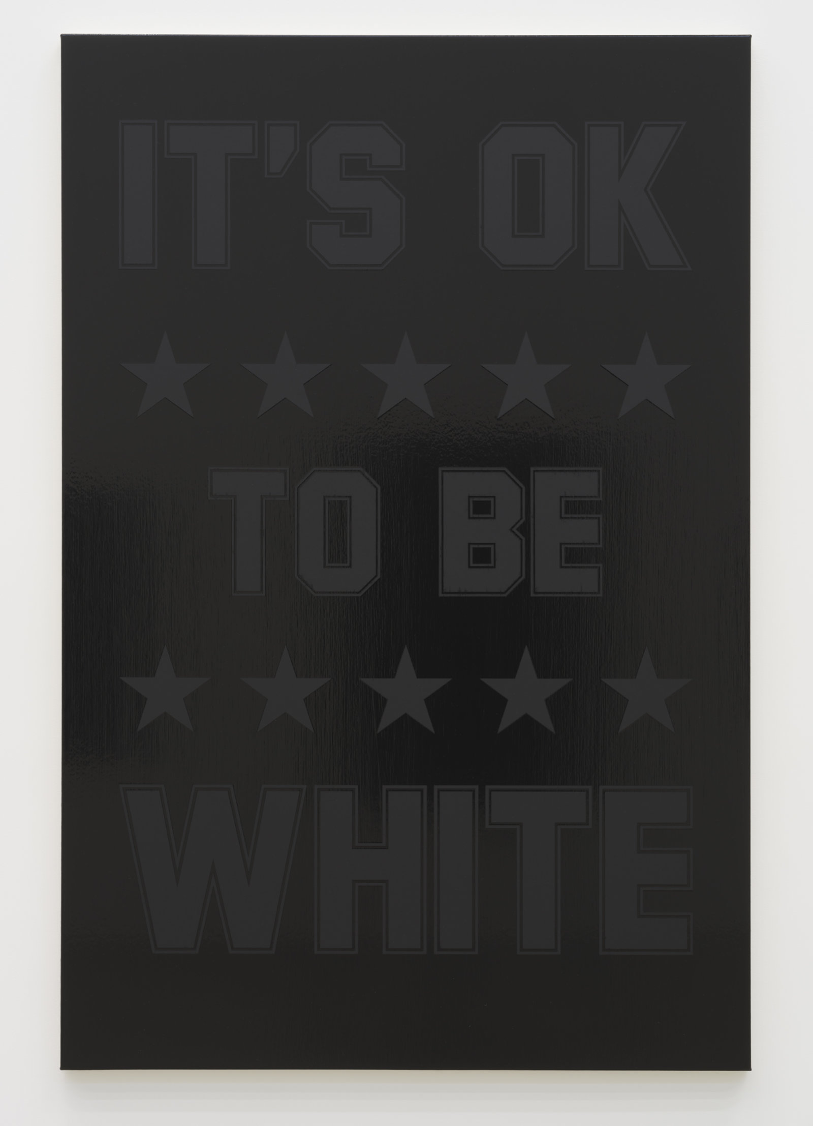 Ron Terada, It’s OK To Be White, 2023, acrylic on canvas, 66 x 44 in. (168 x 112 cm)