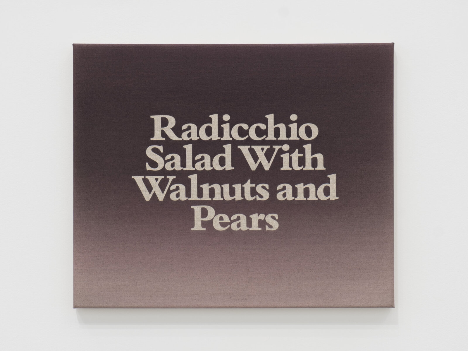Ron Terada, Radicchio Salad With Walnuts and Pears, 2025, acrylic on linen, 14 x 17 in. (36 x 43 cm)