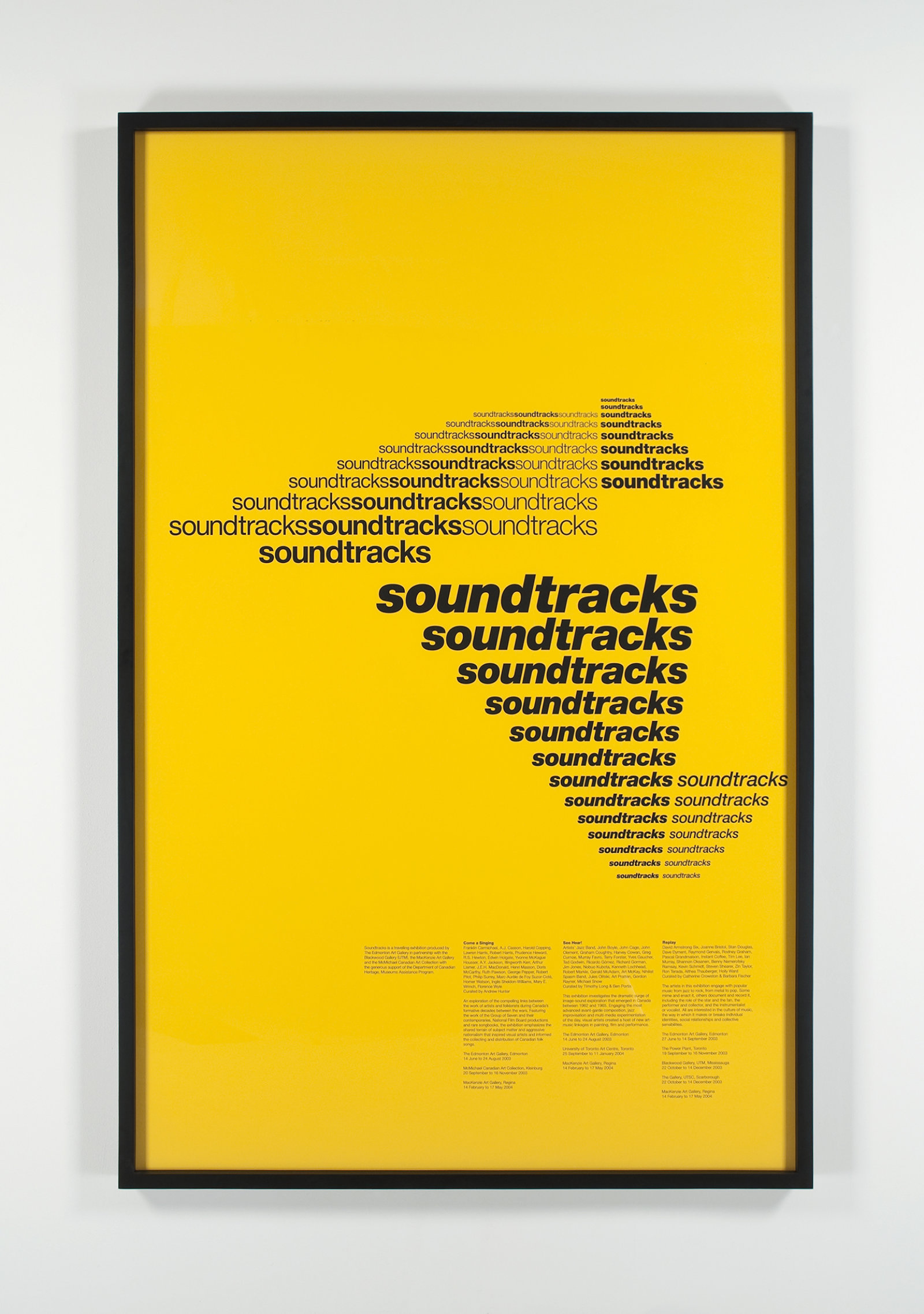 Ron Terada, Soundtracks, 2004, inkjet print, 77 x 50 in. (196 x 126 cm)