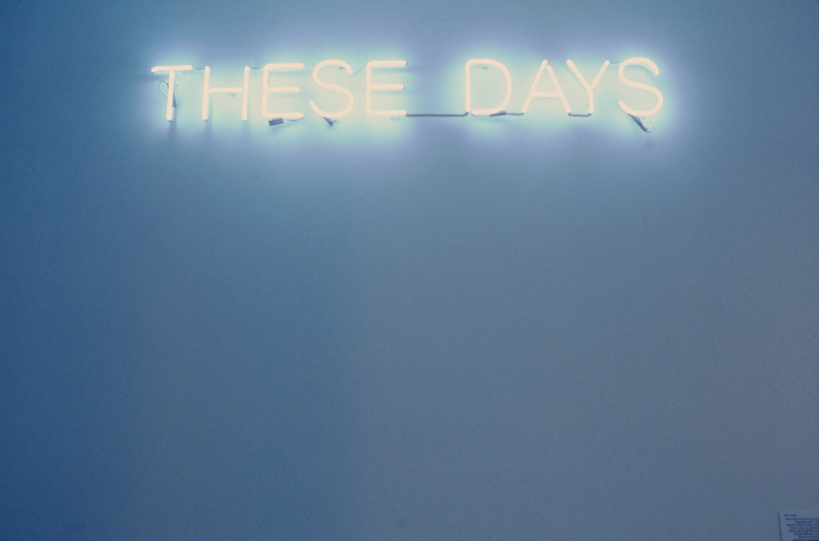 Ron Terada, These Days, 2002, neon sign, 9 x 69 in. (22 x 174 cm)
