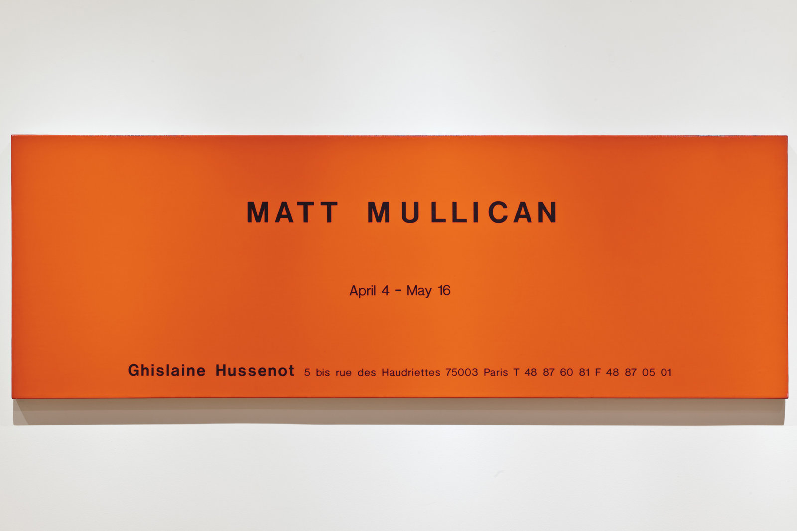 Ron Terada, Untitled (Ad Painting: Matt Mullican), 1994, acrylic on linen, 24 x 72 in. (61 x 183 cm)