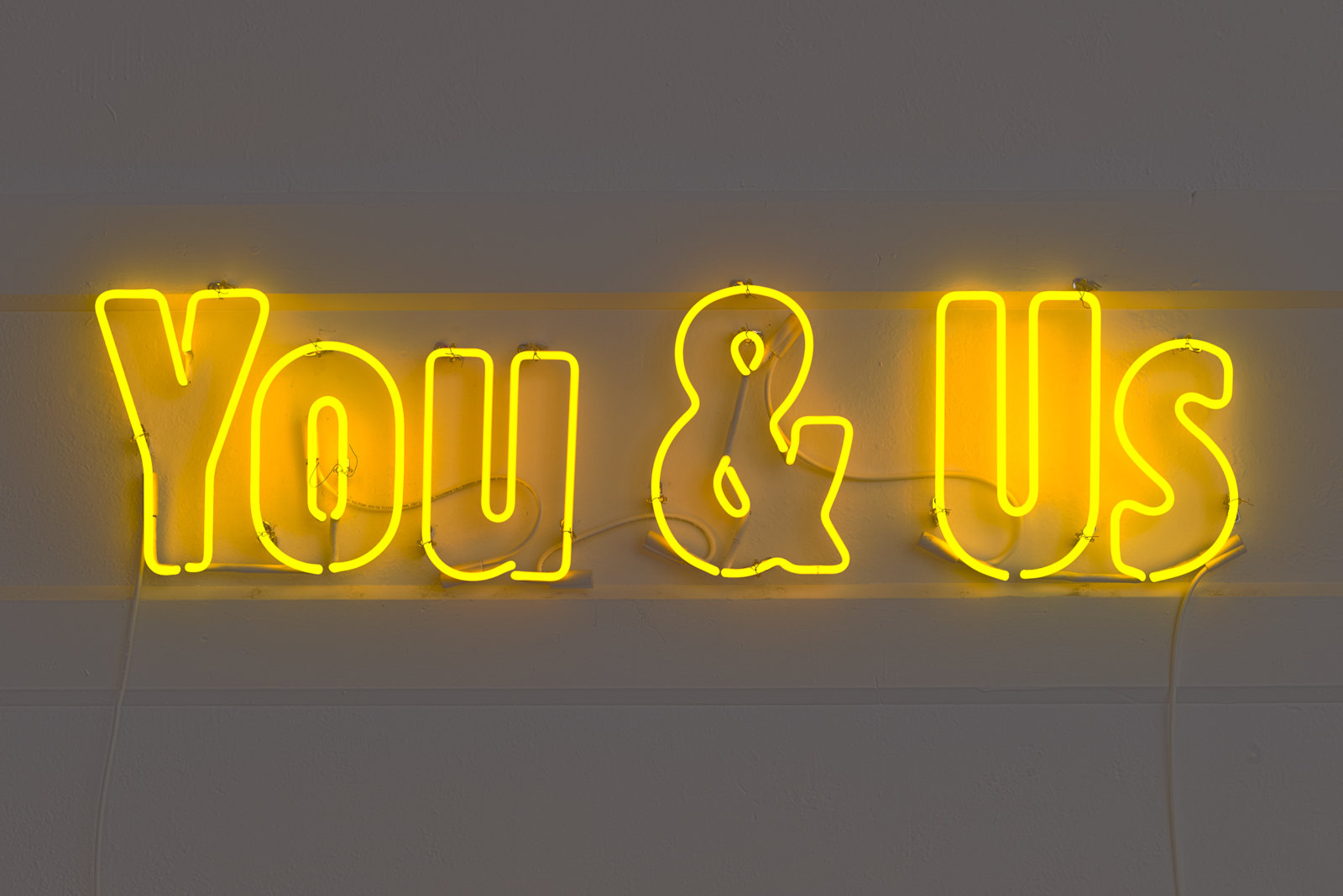 Ron Terada, You &amp; Us, 2006, neon, 13 x 52 in. (33 x 132 cm)