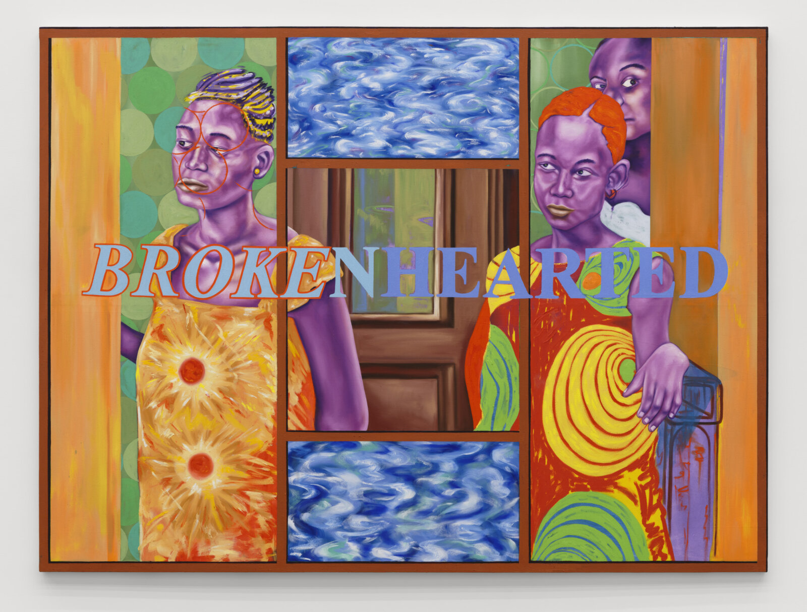Chukwudubem Ukaigwe, Diastolic / Probable Outcomes for the Time Being, and Ongoing, 2026, oil on canvas, 72 x 96 in. (183 x 244 cm)