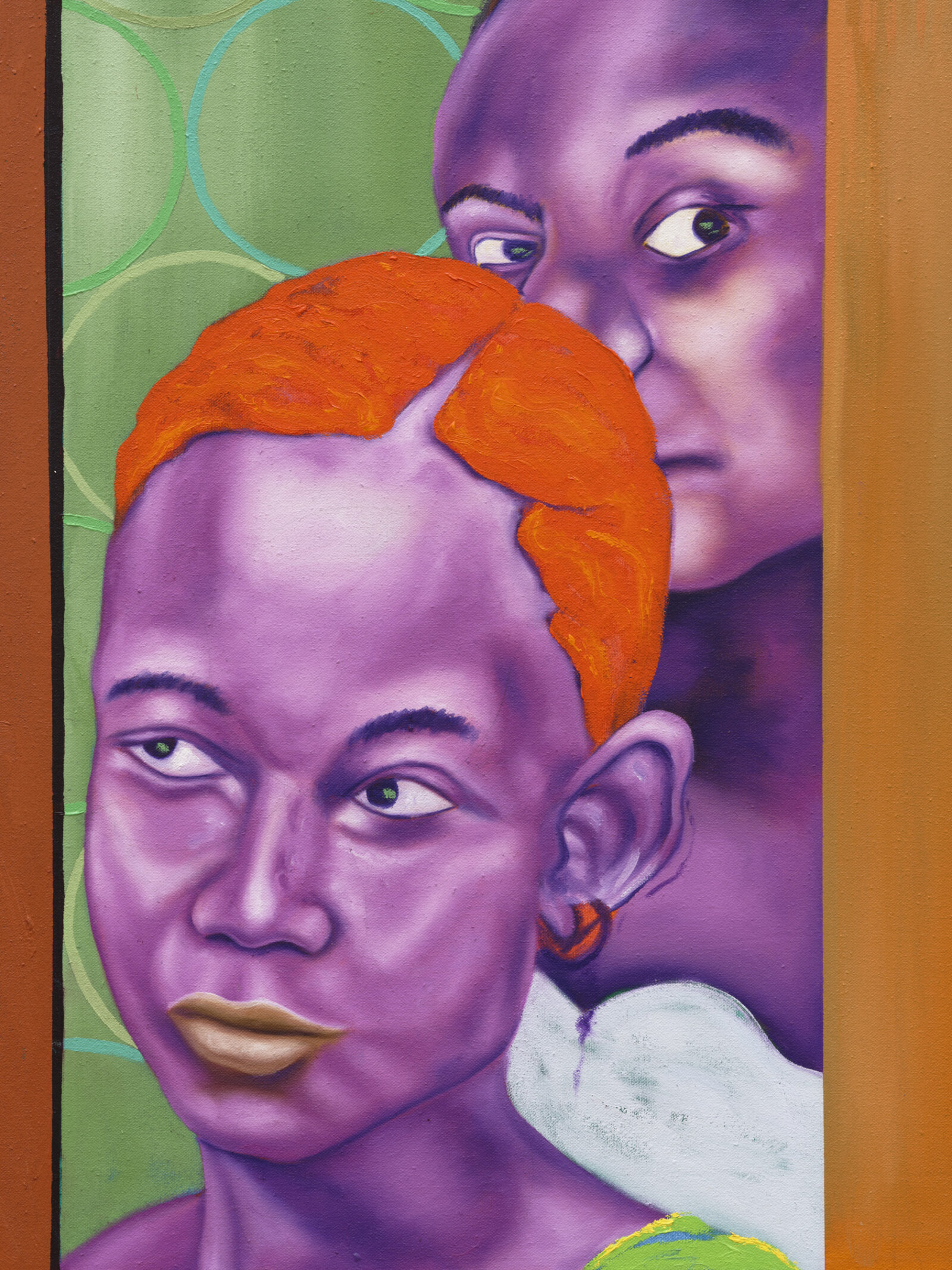 Chukwudubem Ukaigwe, Diastolic / Probable Outcomes for the Time Being, and Ongoing (detail), 2026, oil on canvas, 72 x 96 in. (183 x 244 cm)