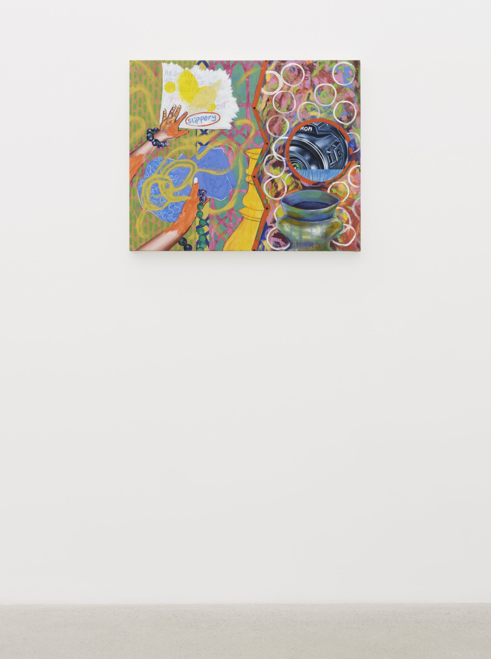 Chukwudubem Ukaigwe, Limits (Shutter speeds past apertures), 2023, oil on canvas, 28 x 34 in. (72 x 86 cm)