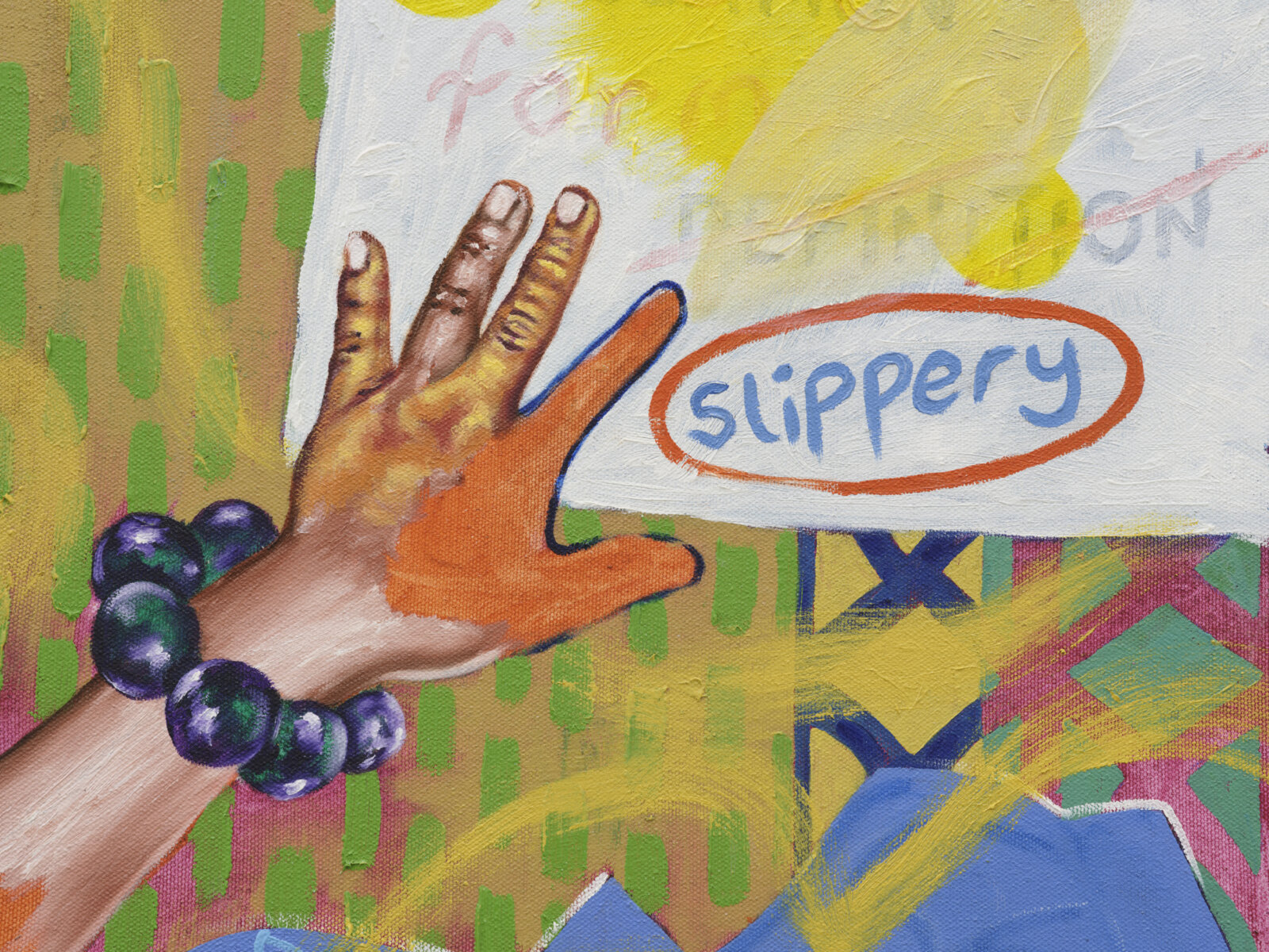 Chukwudubem Ukaigwe, Limits (Shutter speeds past apertures) (detail), 2023, oil on canvas, 28 x 34 in. (72 x 86 cm)